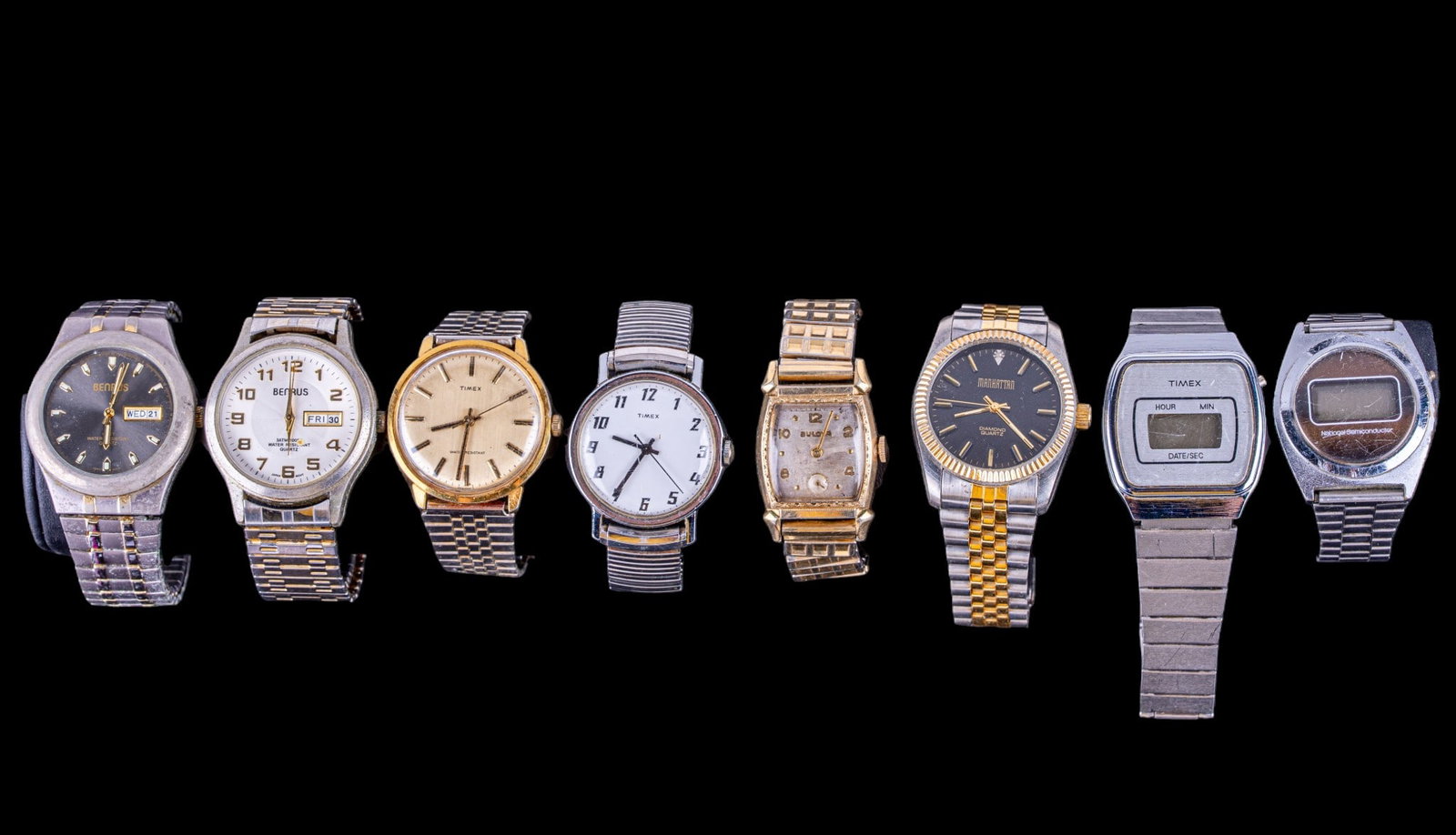 Benrus, Bulova, Timex, Vintage Watches: Two Benrus, Bulova, Vintage Timex and others.