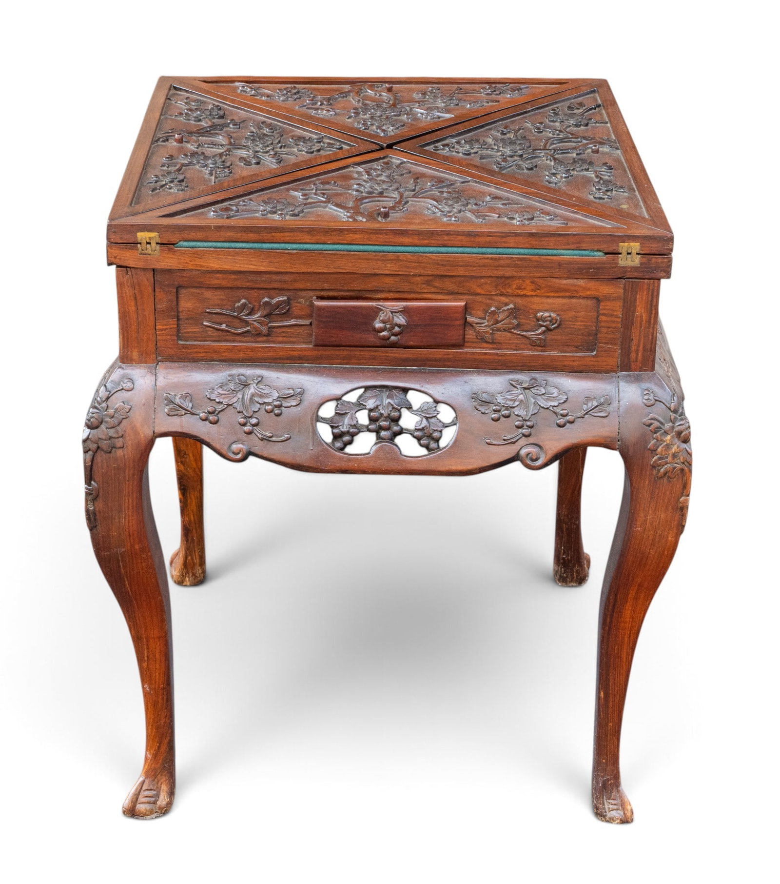 Antique Chinese Export Carved Game Table (1 of 13)