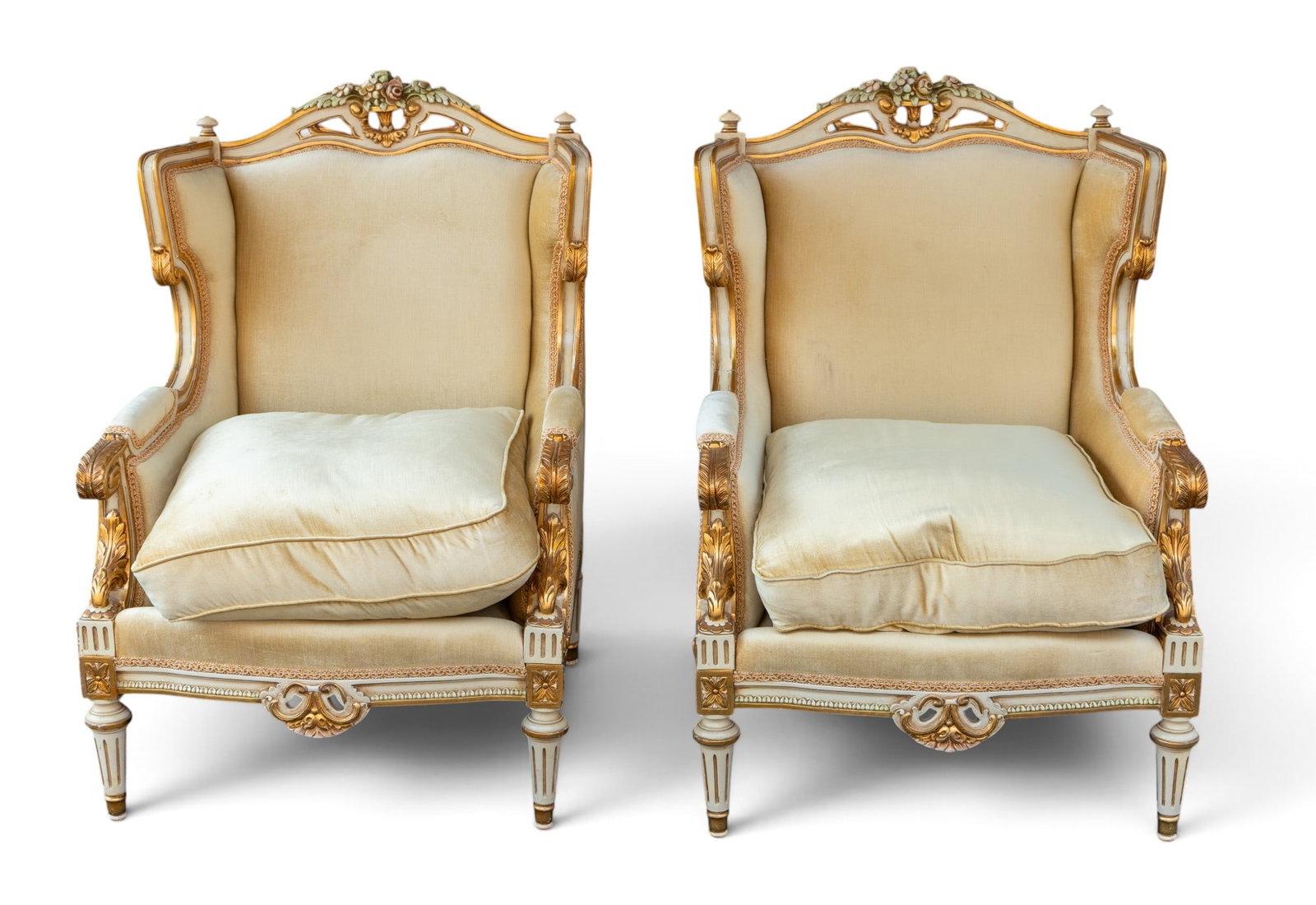 Pair of French Gilt Bergere Armchairs (1 of 8)