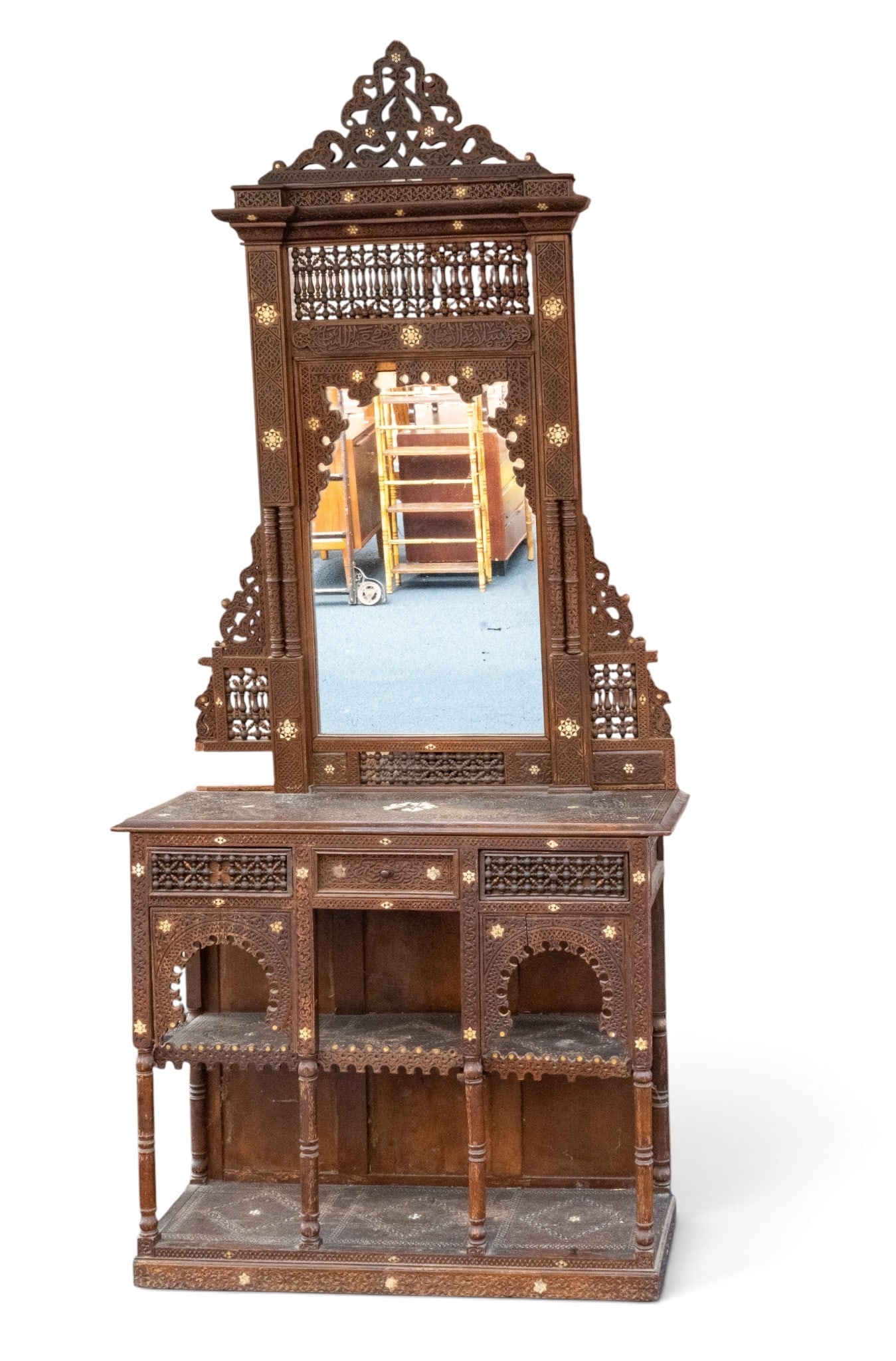 Antique Syrian Console Table w/ Mirror (1 of 17)