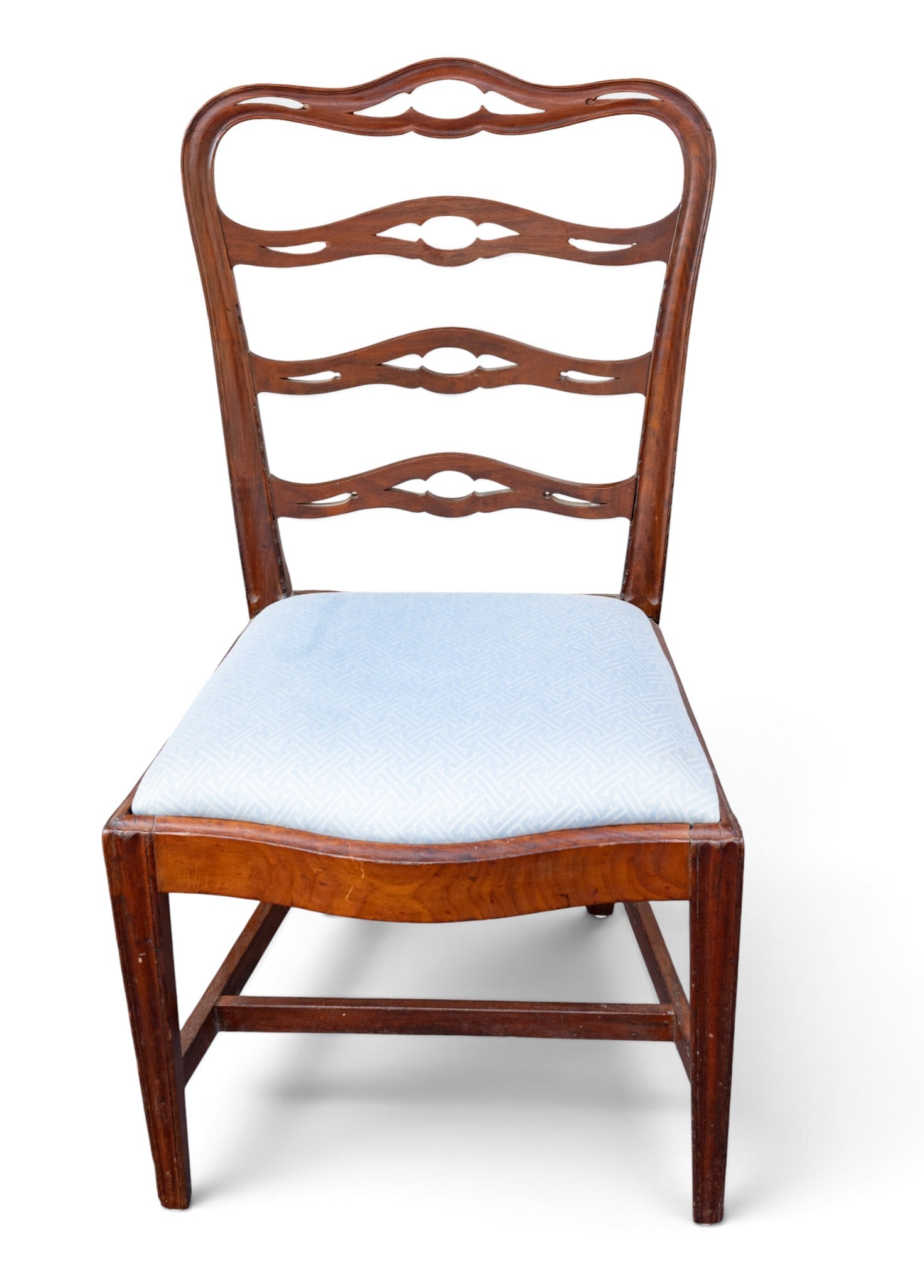 Period Chippendale Ribbon-Back Pa Side Chair: Period Chippendale ribbon-back Philadelphia side-chair. One foot with early restoration using original parts. Measures approx. 38" H x 17" SH x 21.5" W x 17.25" D.