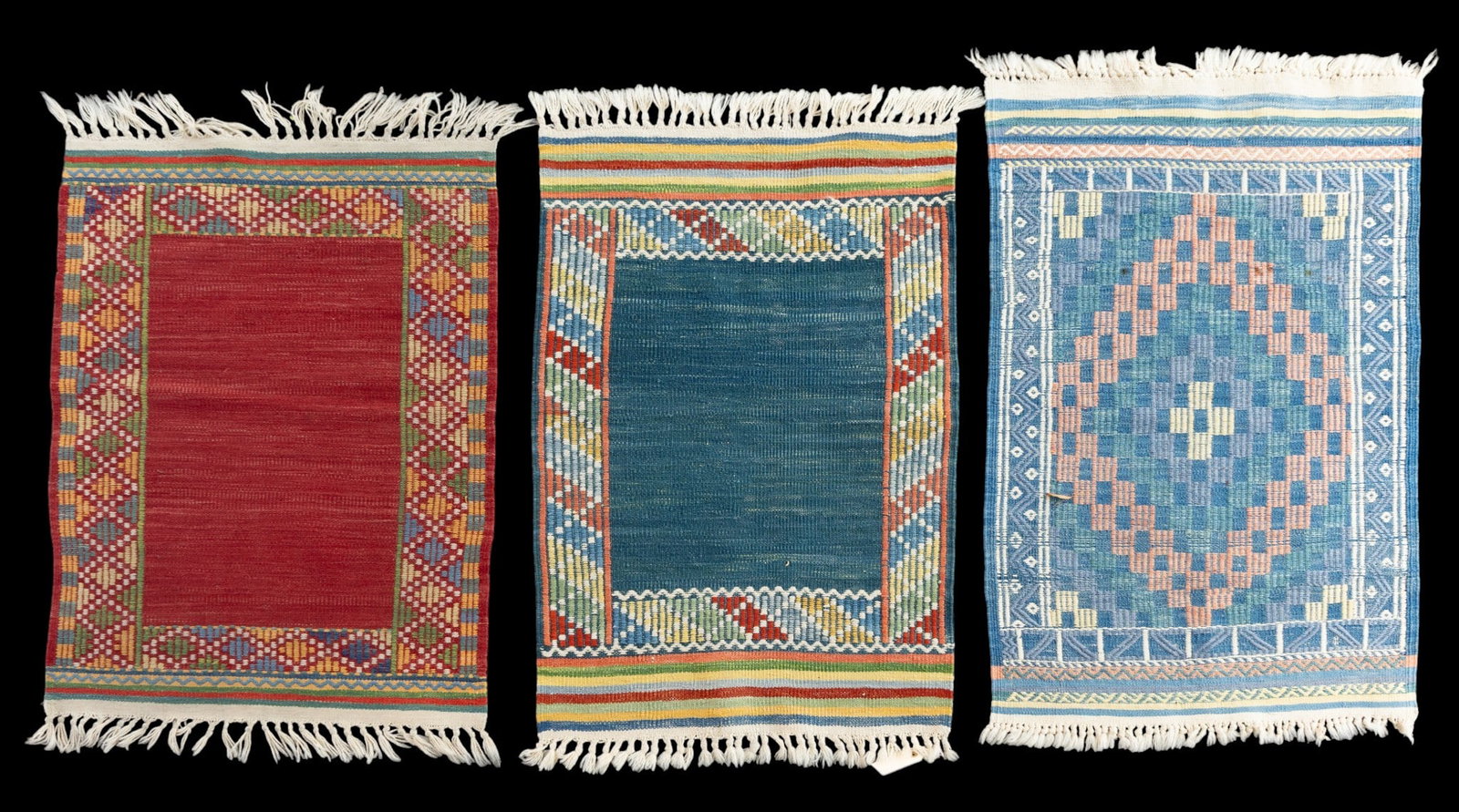 3 Colorful Handwoven Tribal Rugs / Mats (1 of 11)