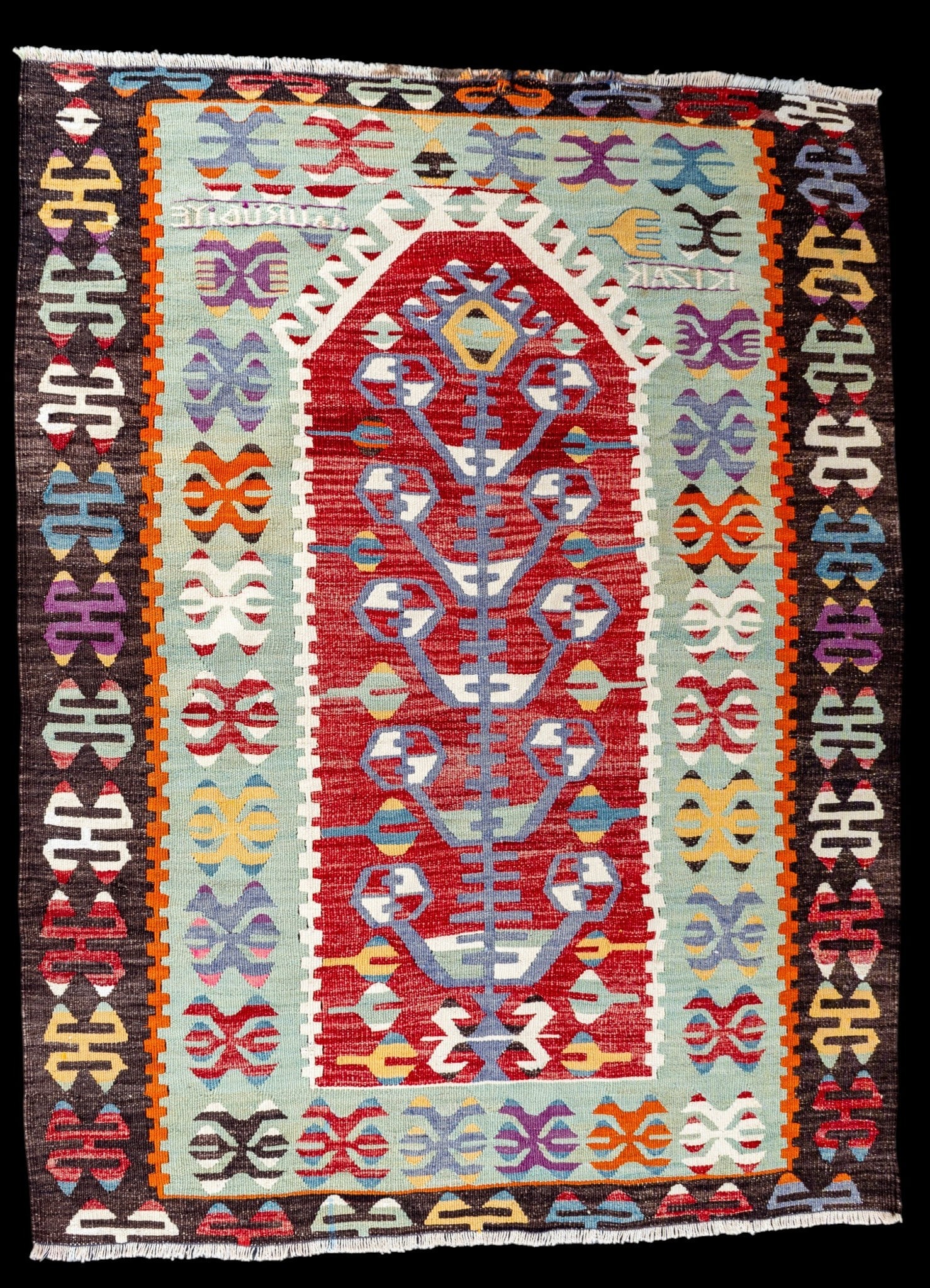 Colorful Signed Kilim Prayer Rug (1 of 10)