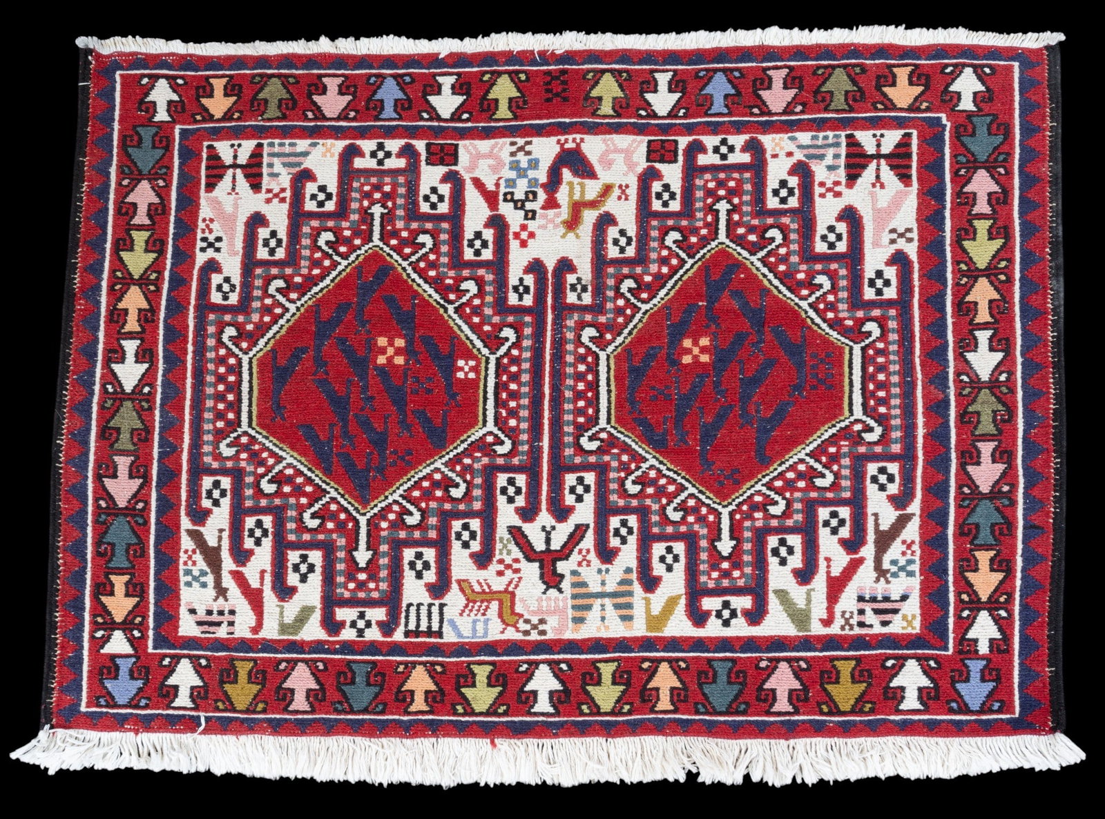 Very Colorful Sumak Area Rug / Mat (1 of 3)