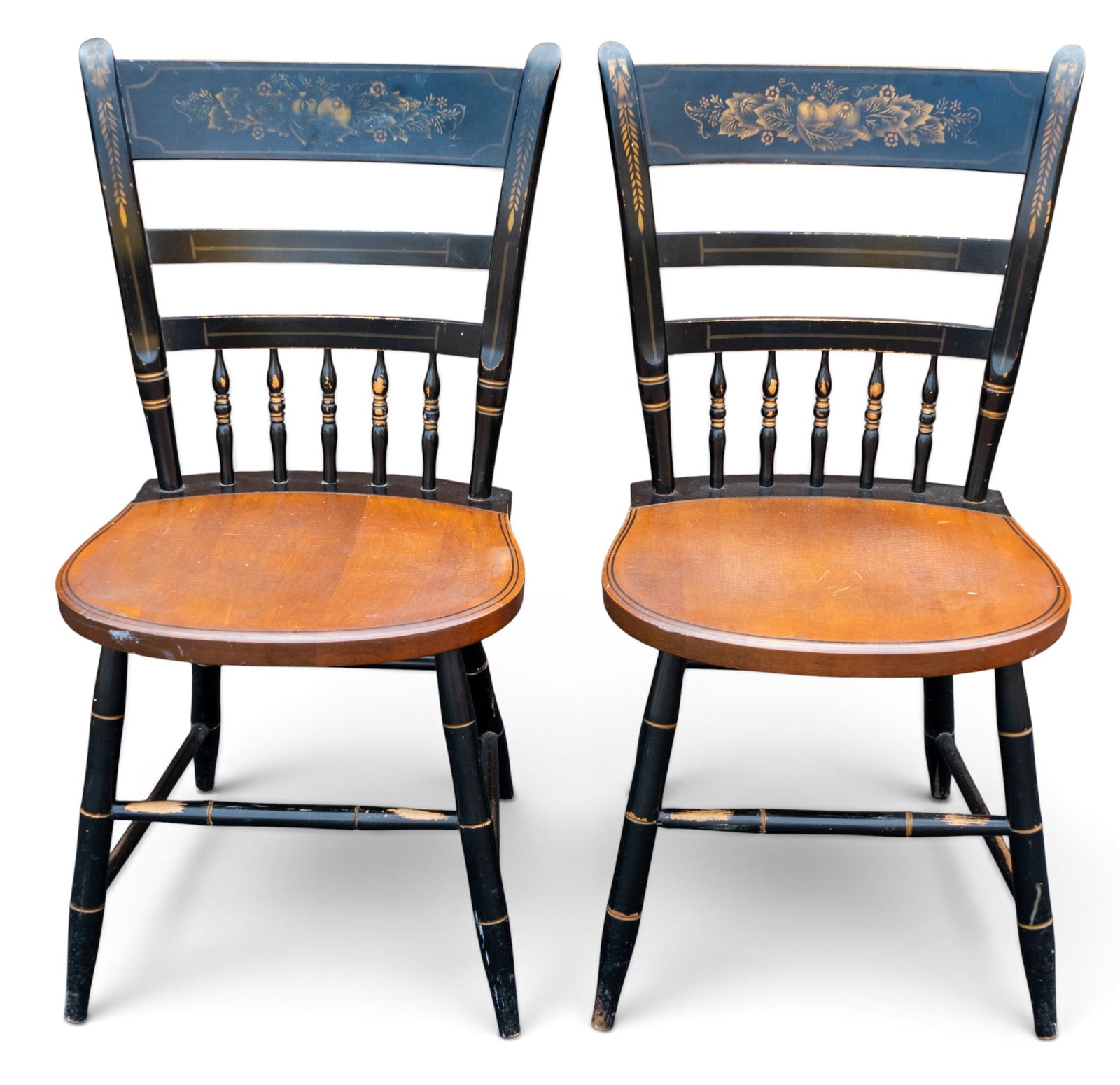 Pair of Hitchcock Stenciled Chairs (1 of 6)