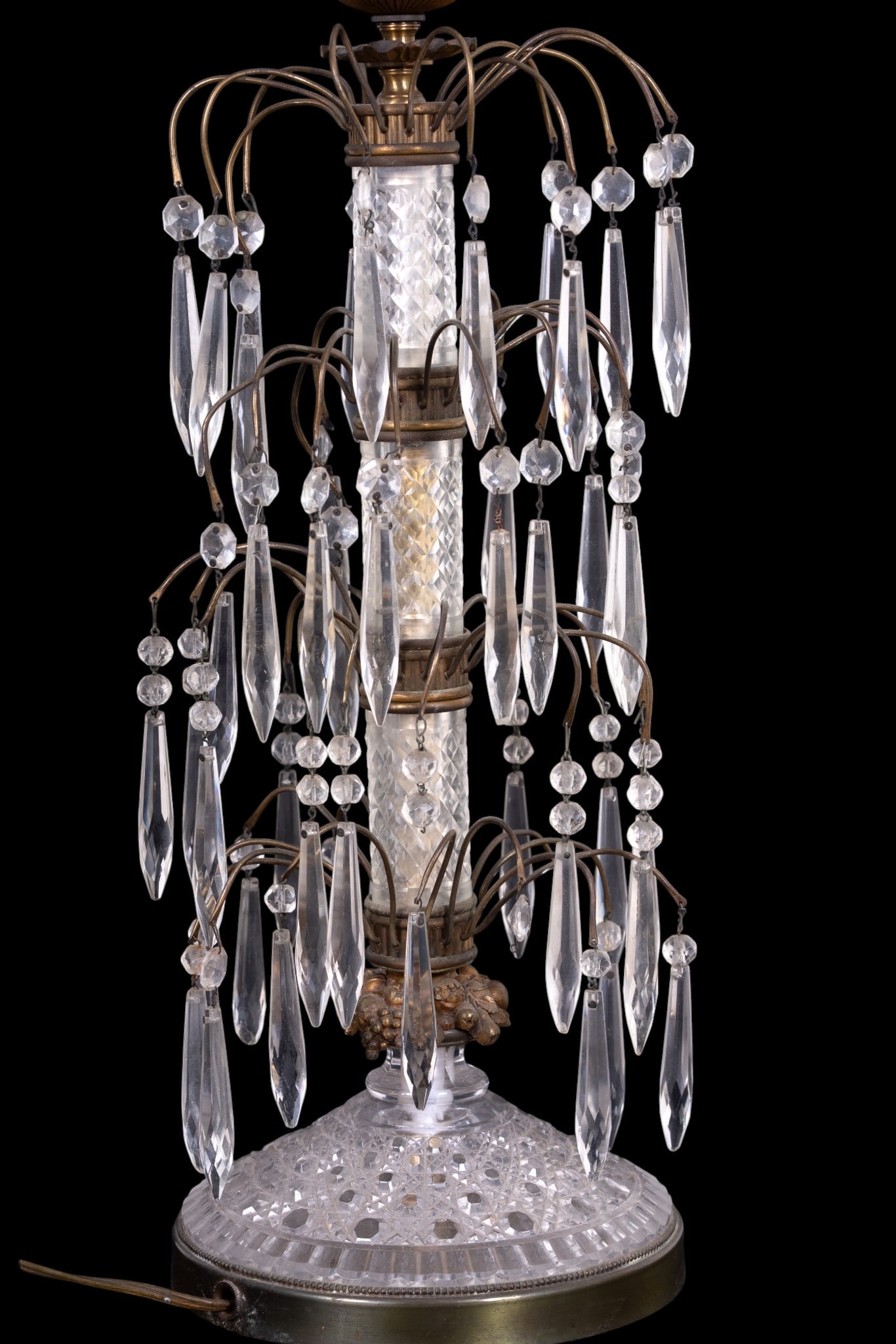 20th C Vintage Crystal Prism Waterfall Accent Lamp (1 of 8)