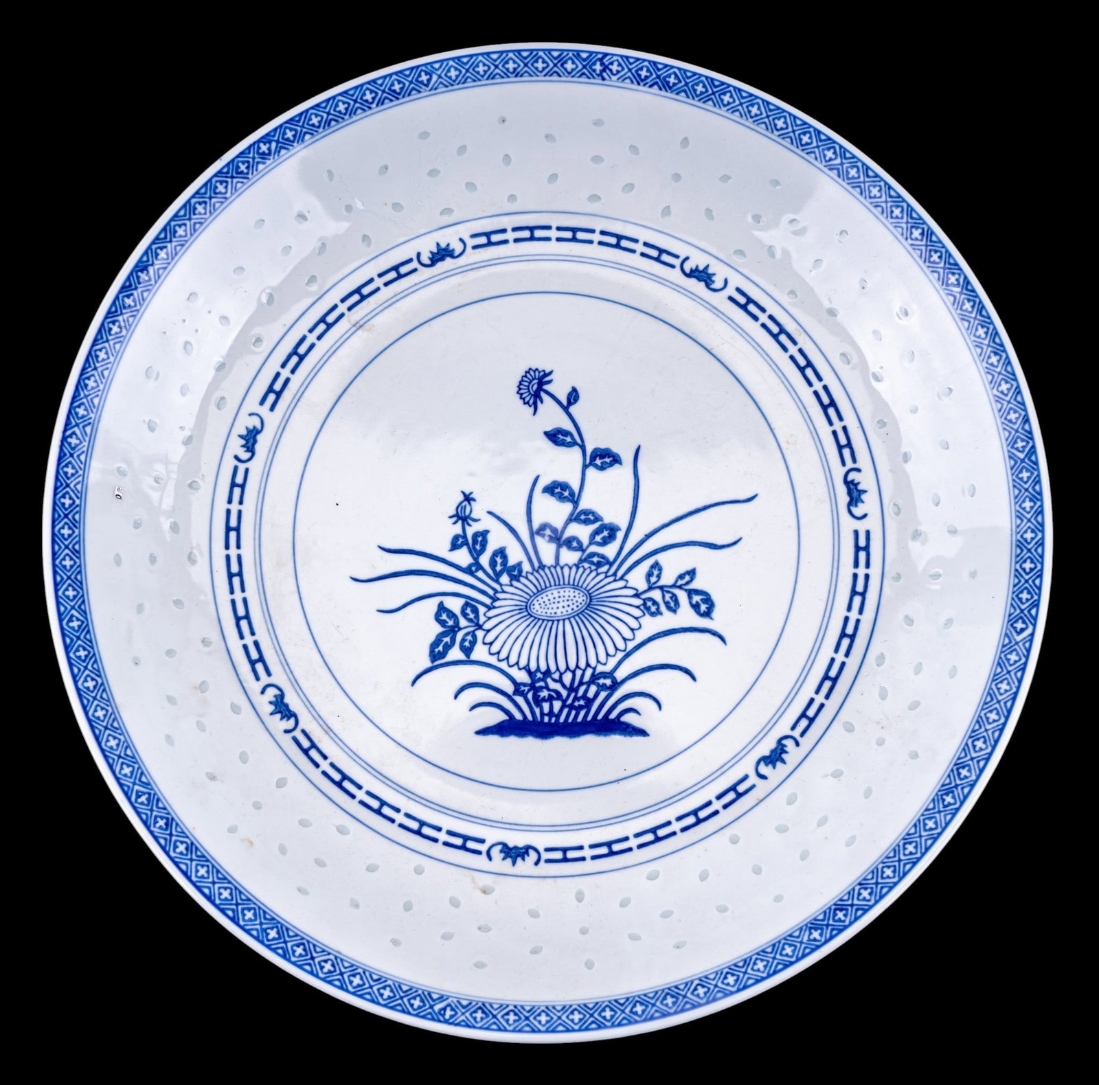 Chinese Blue and White Porcelain Charger (1 of 5)