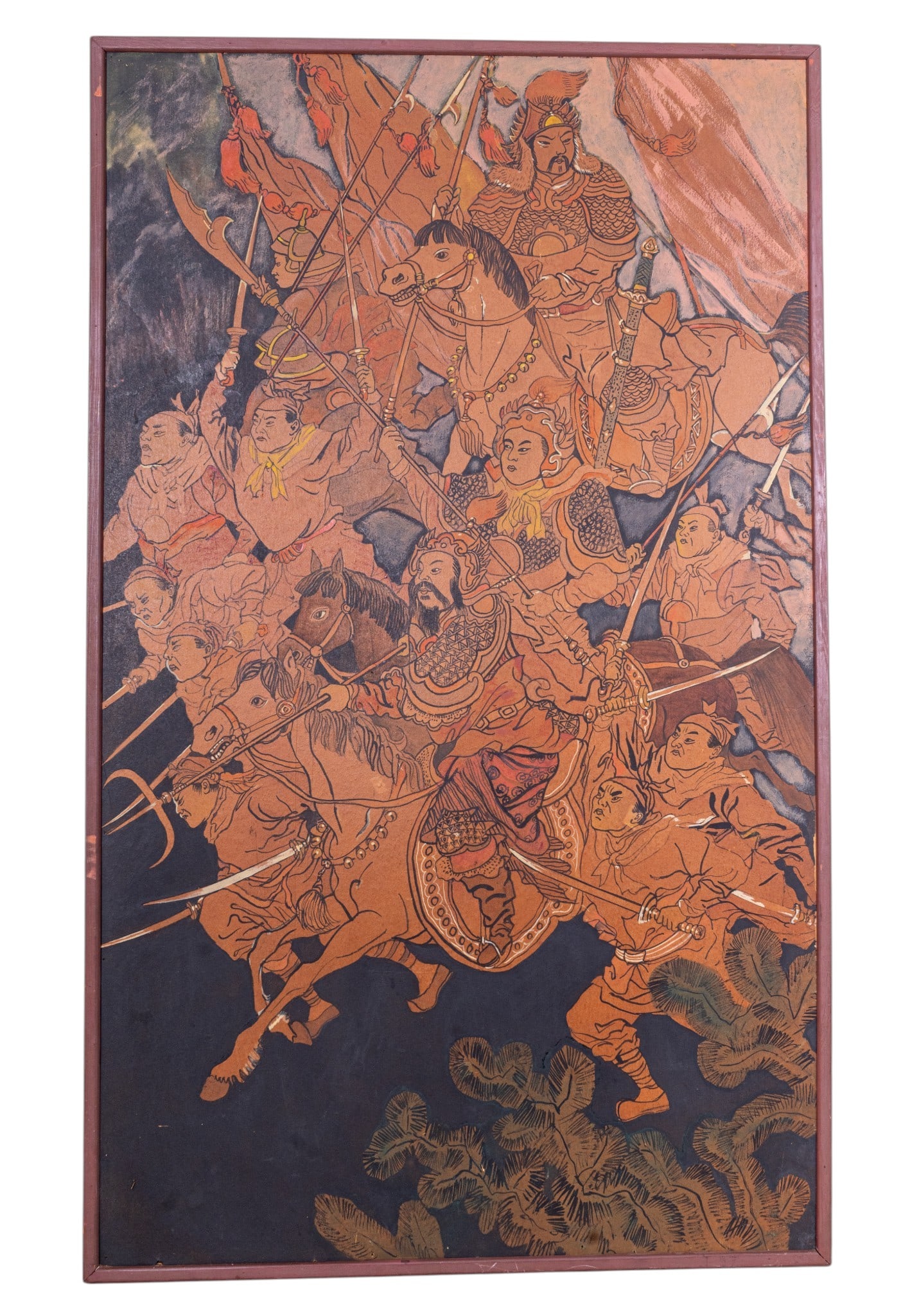 Large Chinese Battle Scene Painting on Board (1 of 7)