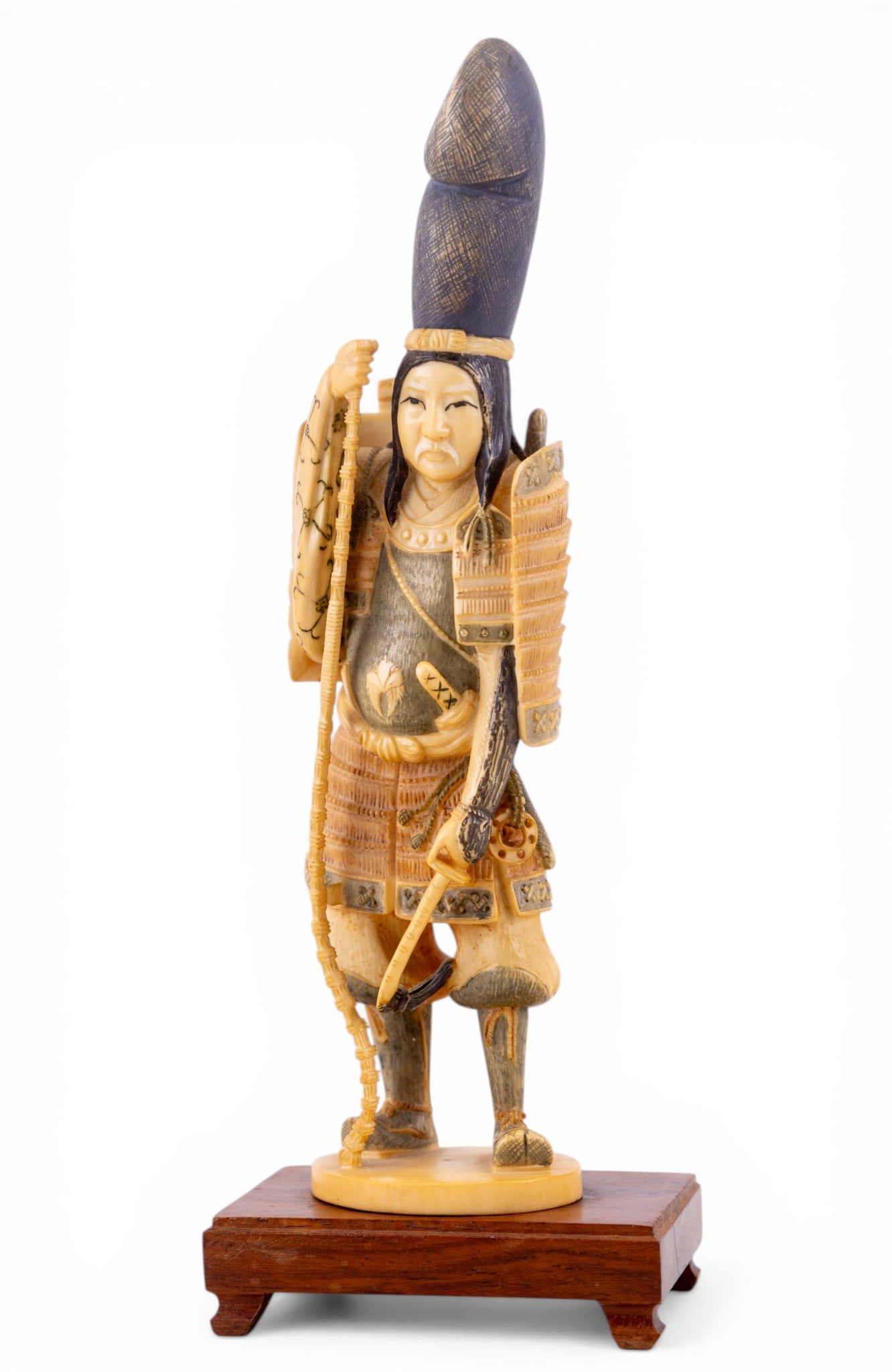 Japanese Natural Material Samurai Okimono Figurine (1 of 16)