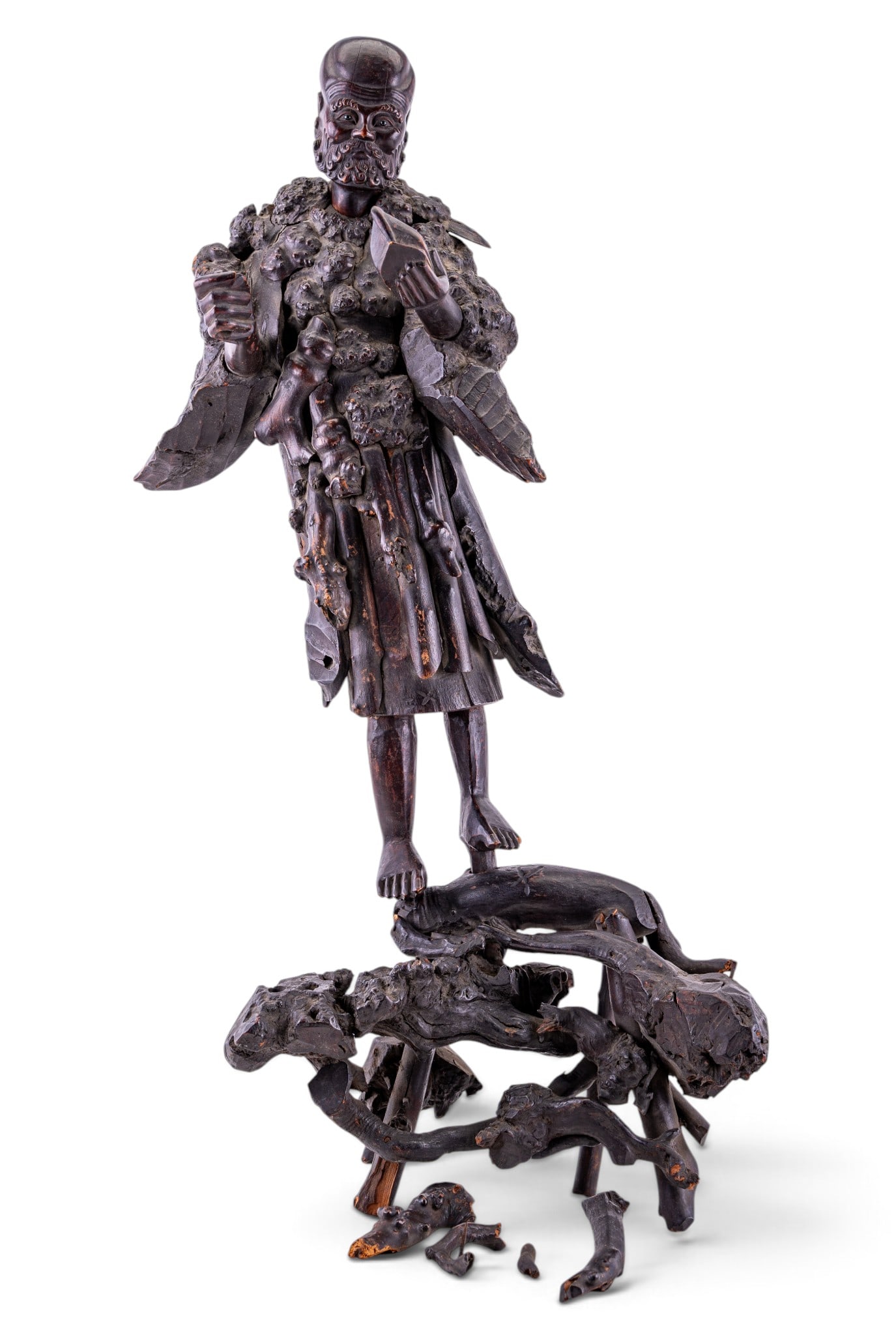 Antique Chinese Carved Hardwood Statuette (1 of 17)
