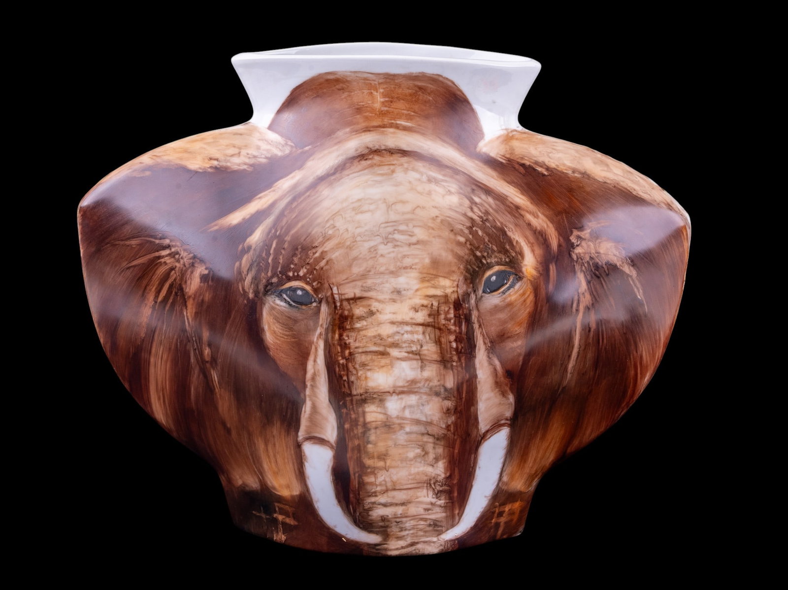 Elephant Trio Ceramic Vase w/ Gold Foil Accents (1 of 8)