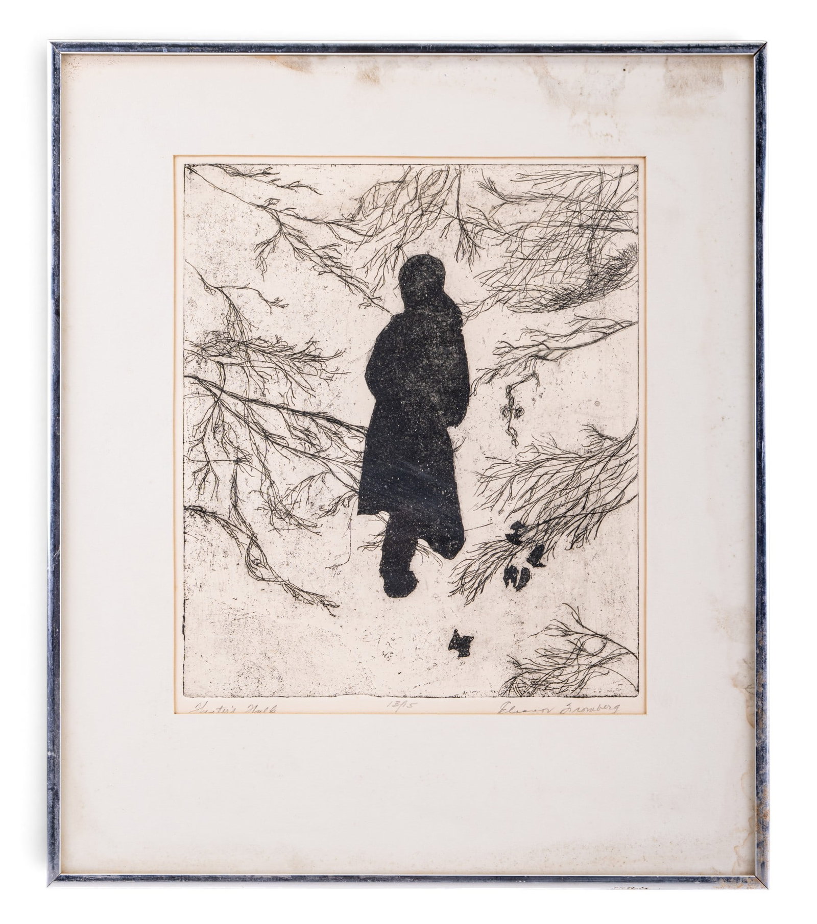 Signed Eleanor Fromberg "Winter's Walk" Etching (1 of 9)