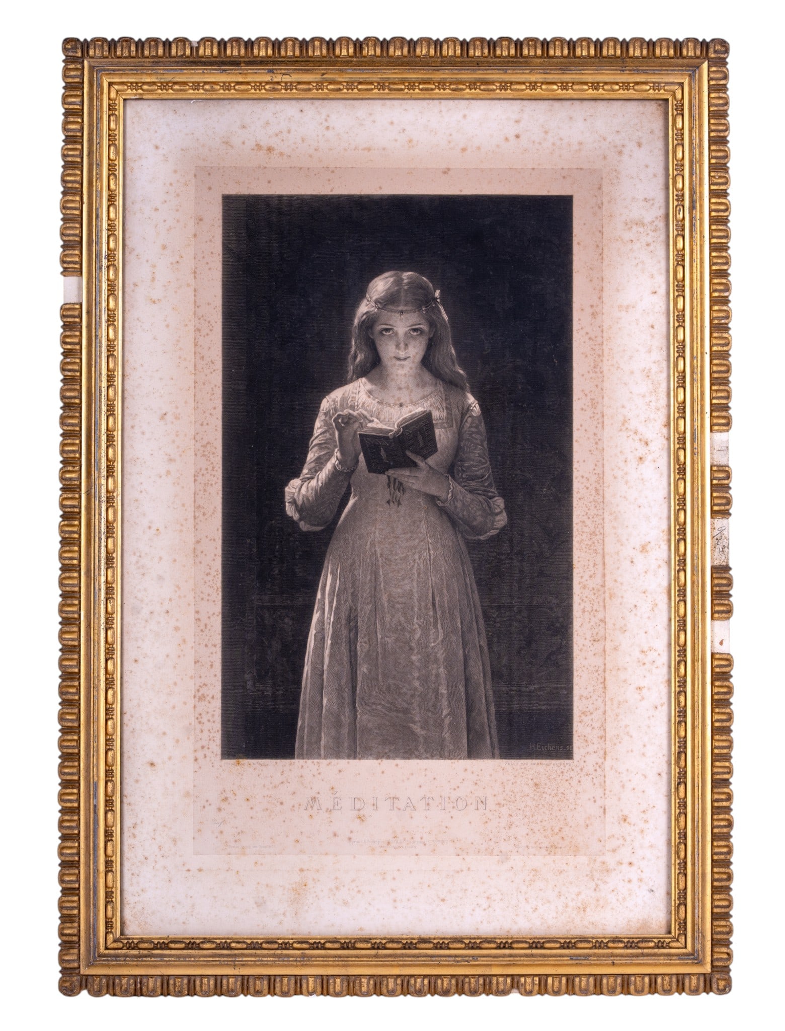 19th C Meditation Etching- P.H. Eichens (1813-86) (1 of 8)