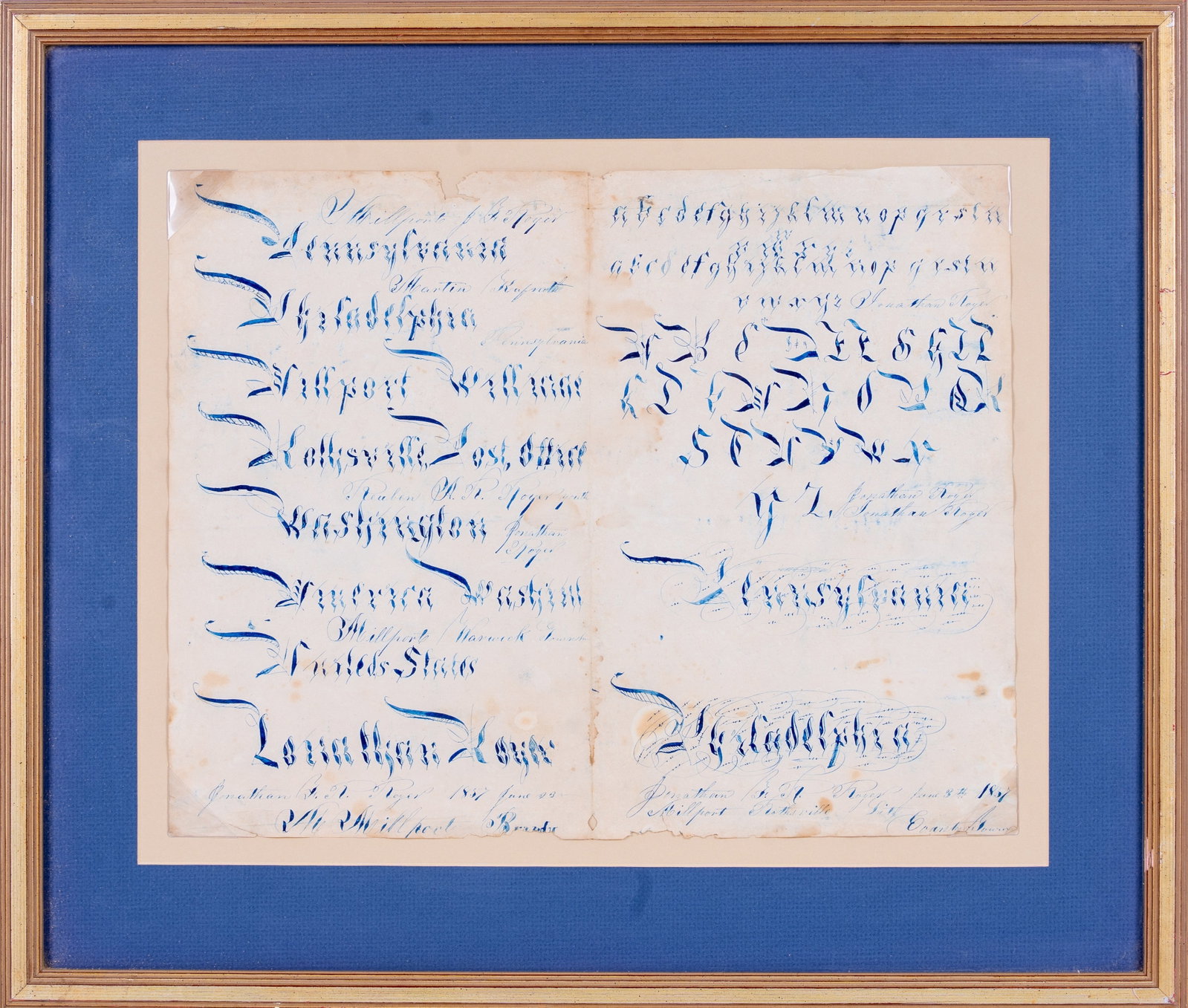 19th C Calligraphy Sampler (1 of 6)