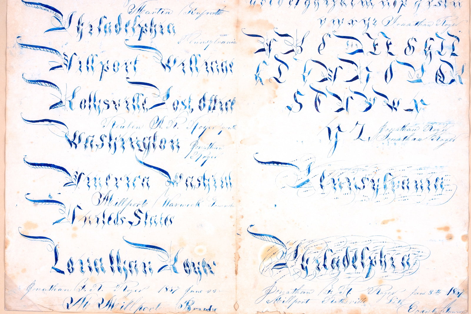 19th C Calligraphy Sampler - 5