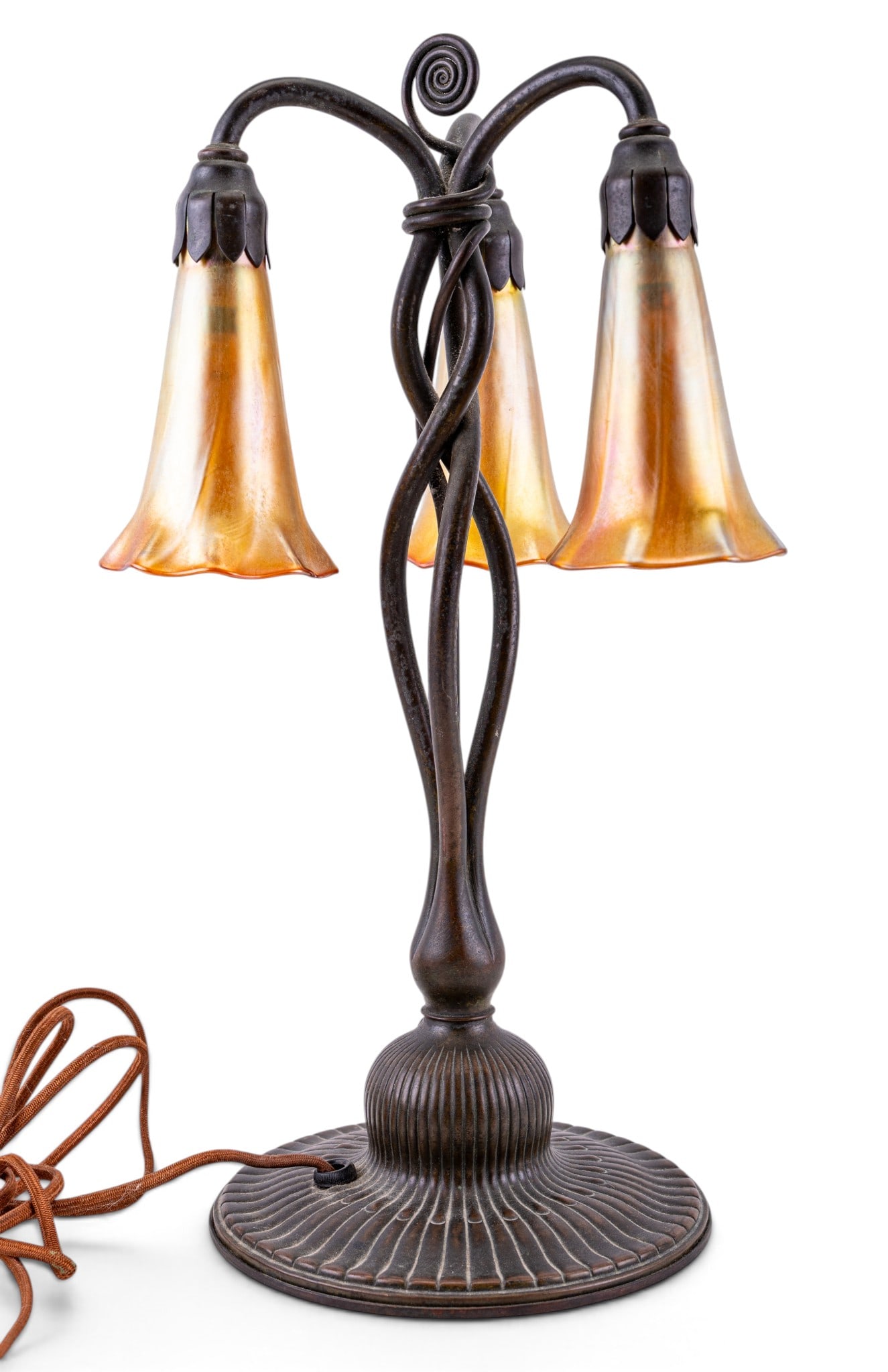 Tiffany Studios L.C. T. Favrile Lily Table Lamp (1 of 11)