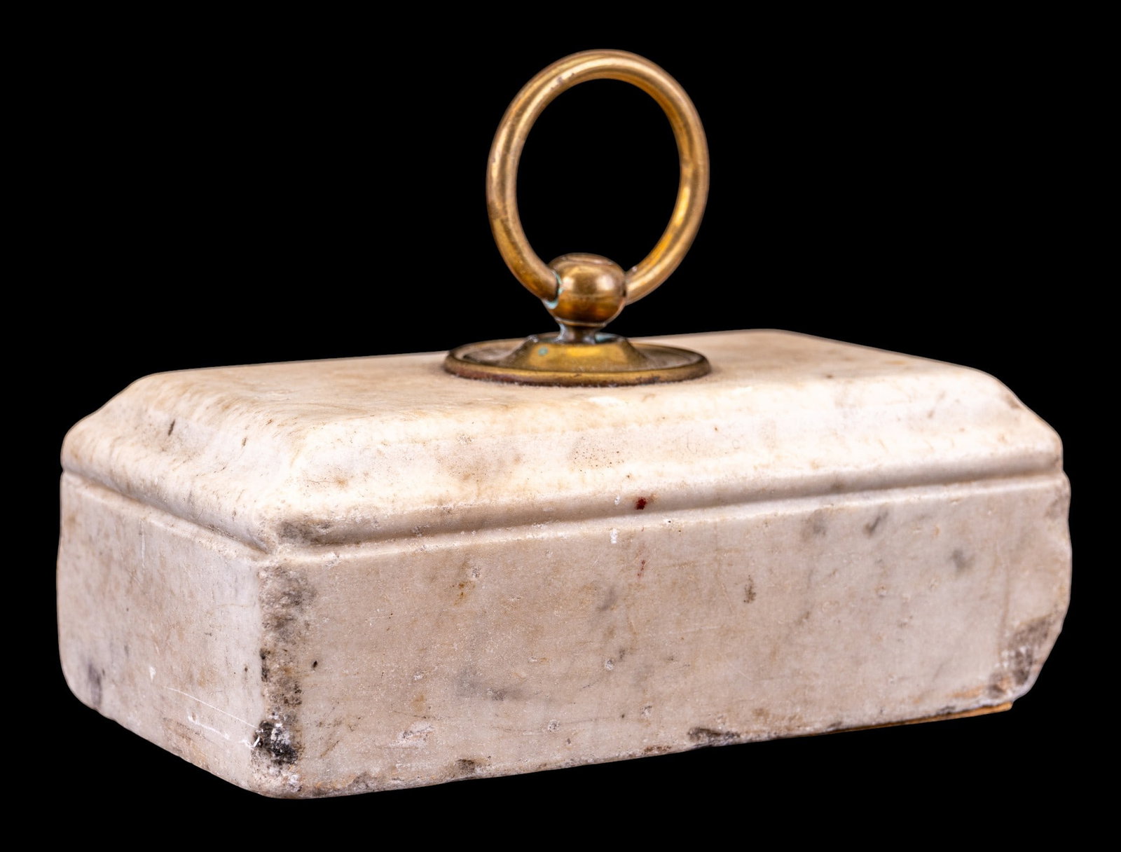 Marble Doorstop w/ Brass Ring Handle (1 of 8)