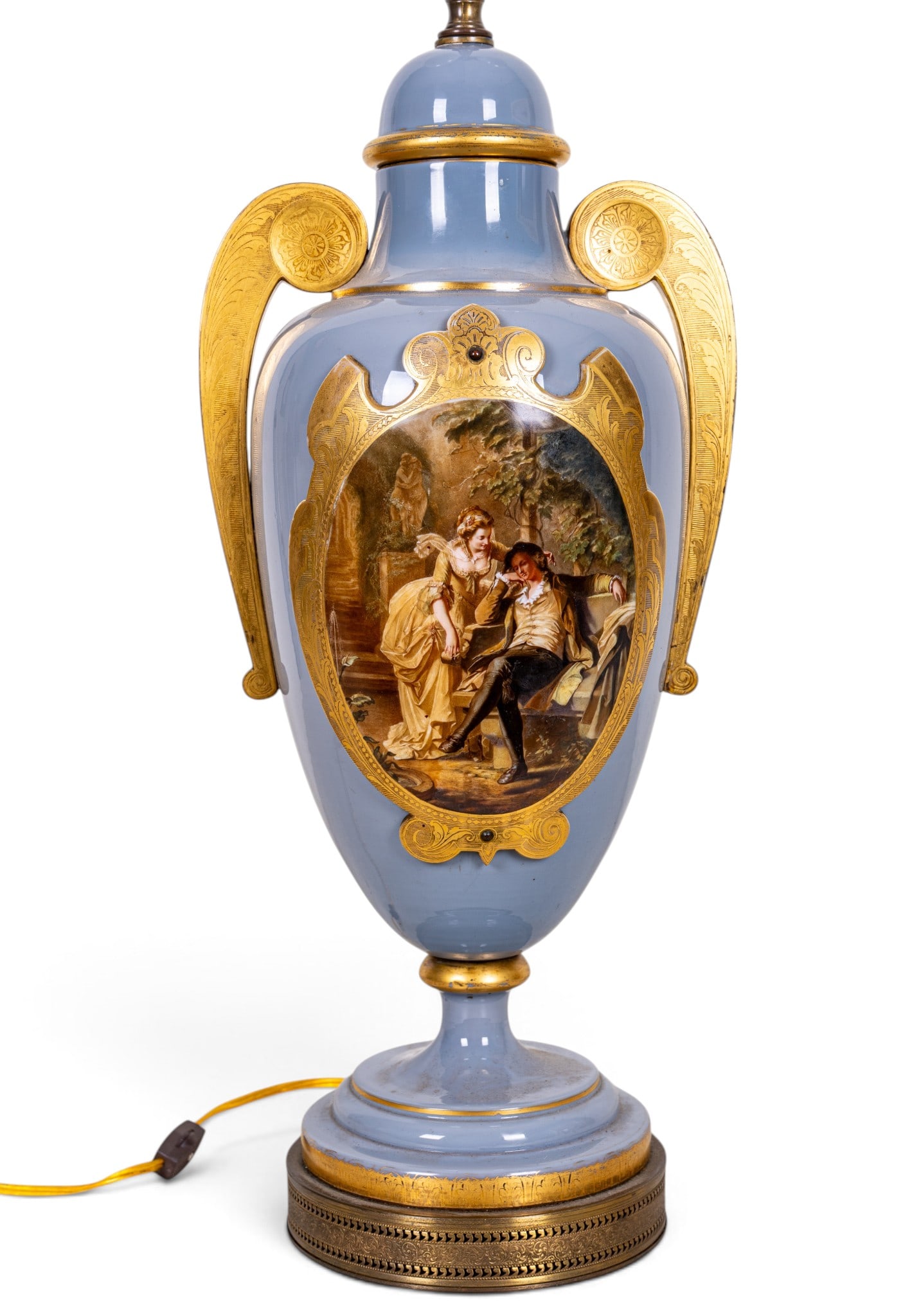 French Hand-Painted Porcelain Table Lamp (1 of 13)