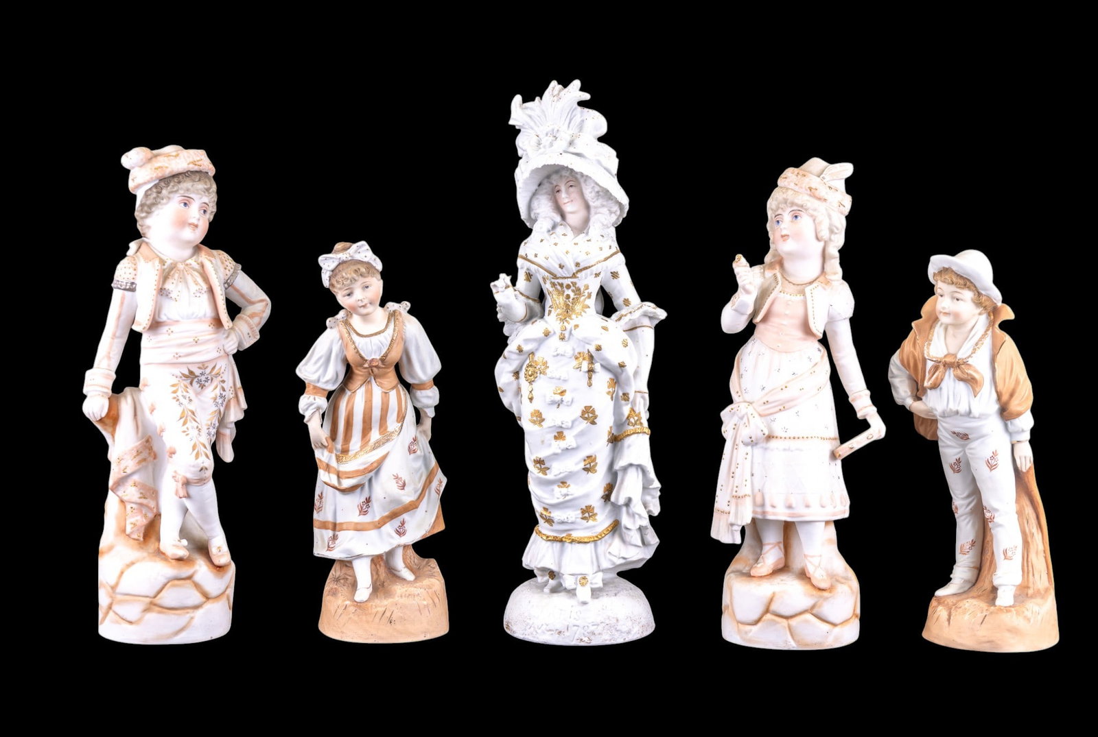 5 Bisque Figurines in Victorian Dress (1 of 12)
