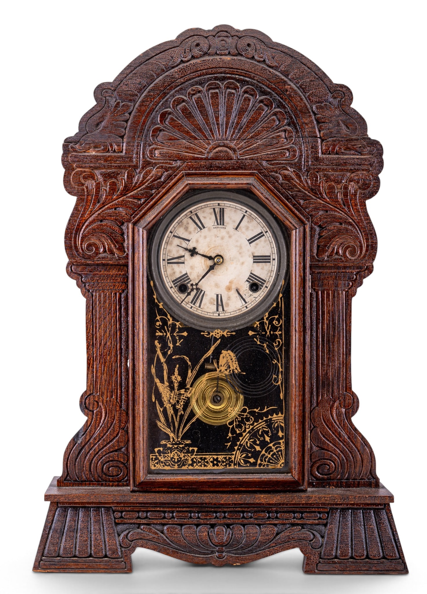 Sessions 8-Day Gingerbread Shelf Clock Early 20thC (1 of 16)