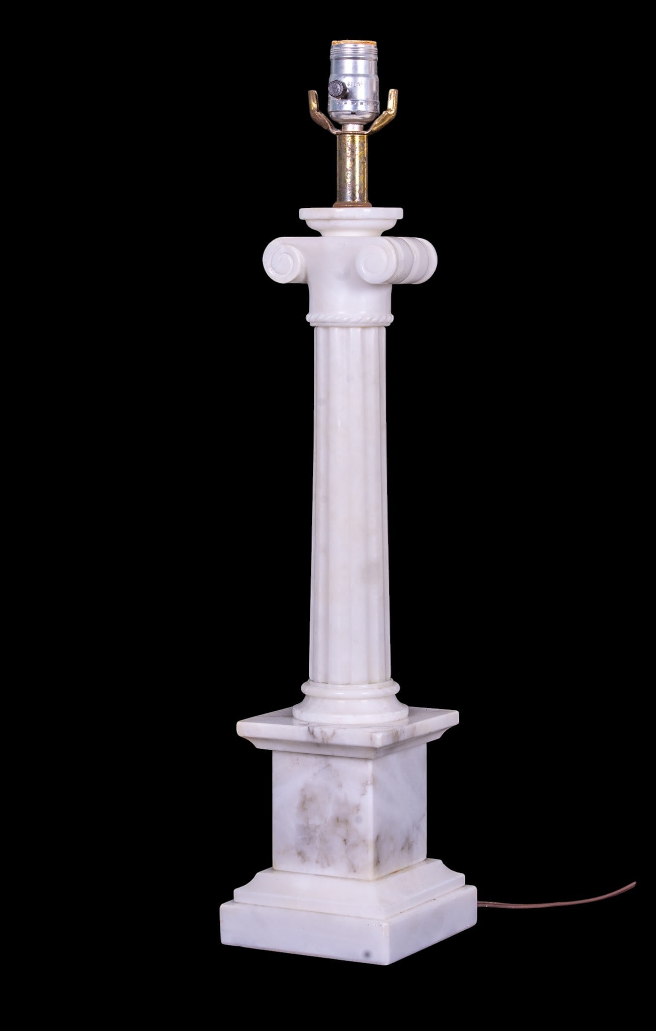 Wihte Marble Ionic Column Table Lamp - 2