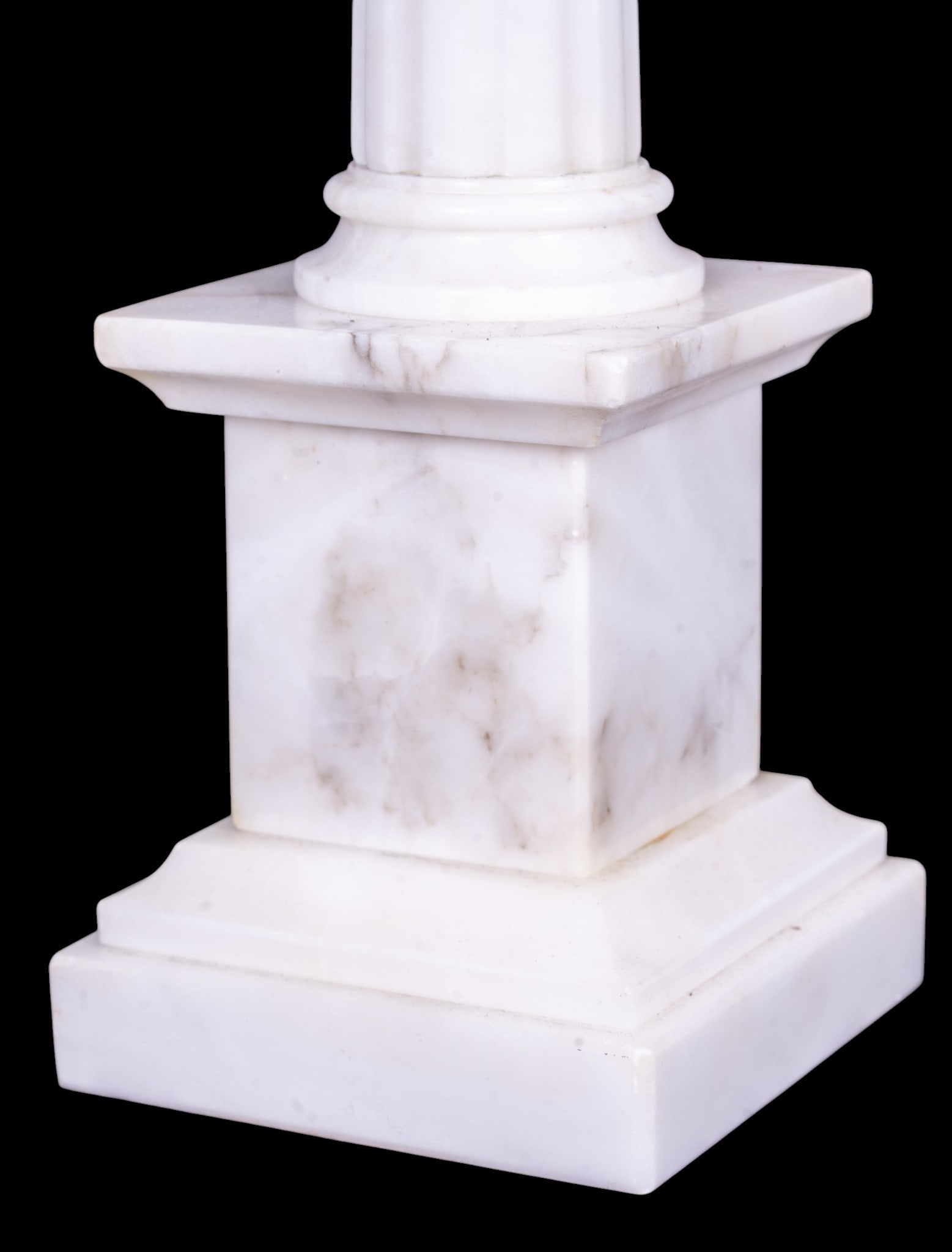 Wihte Marble Ionic Column Table Lamp - 3