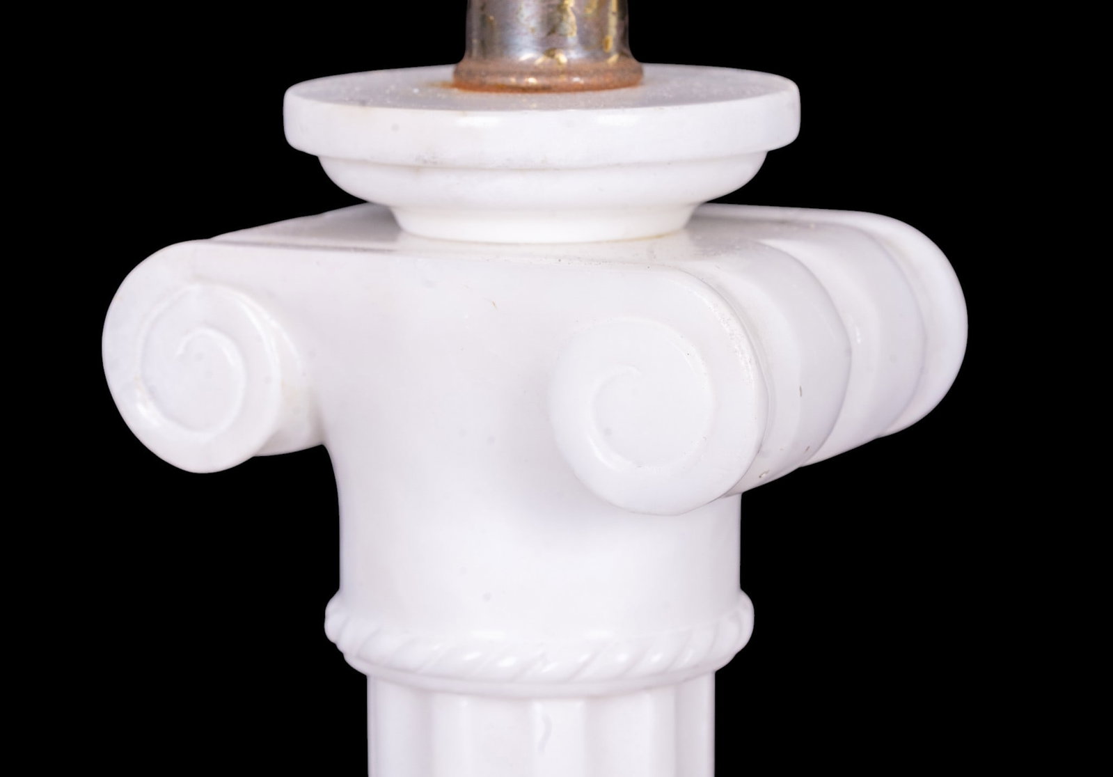 Wihte Marble Ionic Column Table Lamp - 4