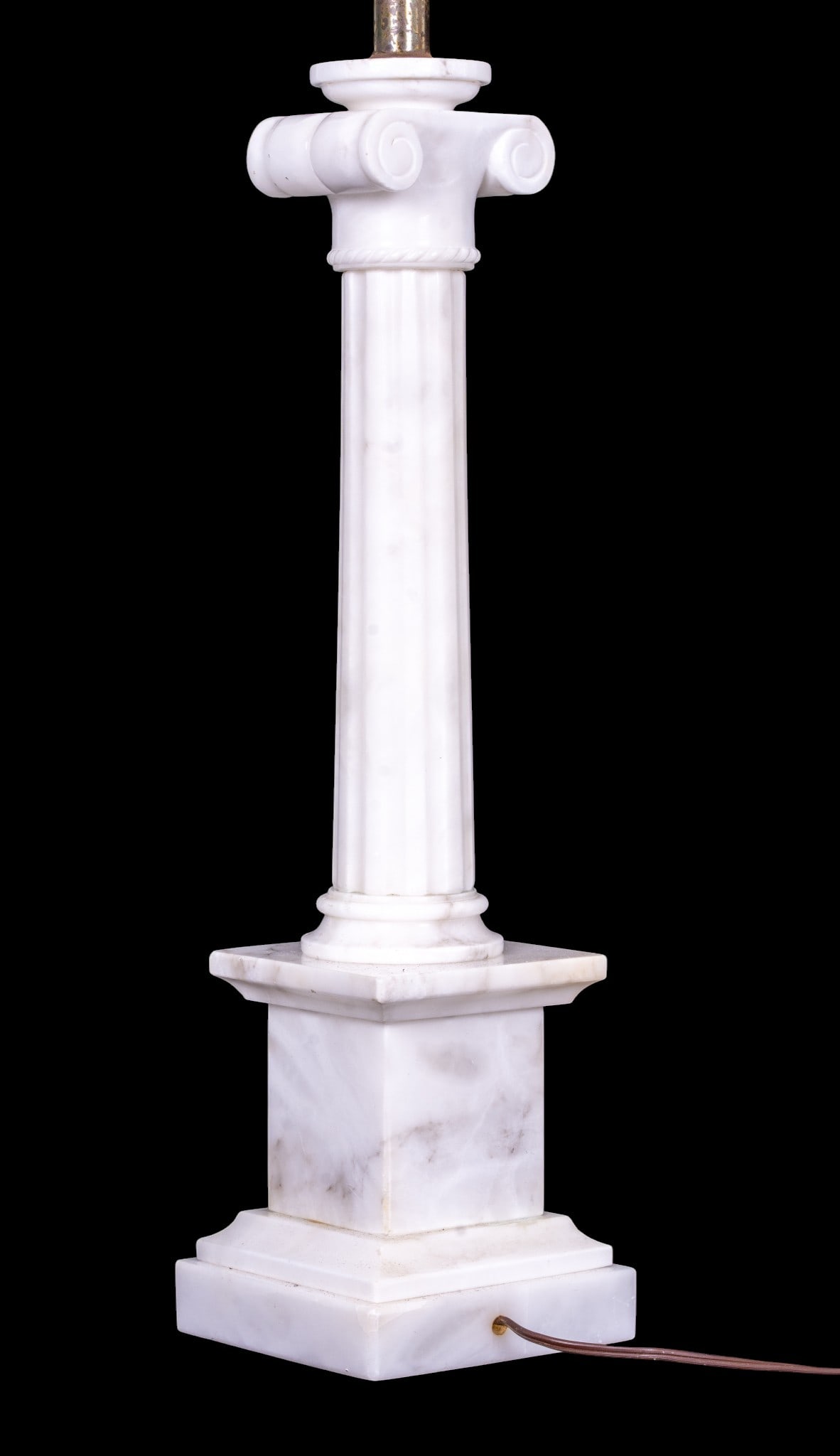Wihte Marble Ionic Column Table Lamp - 5