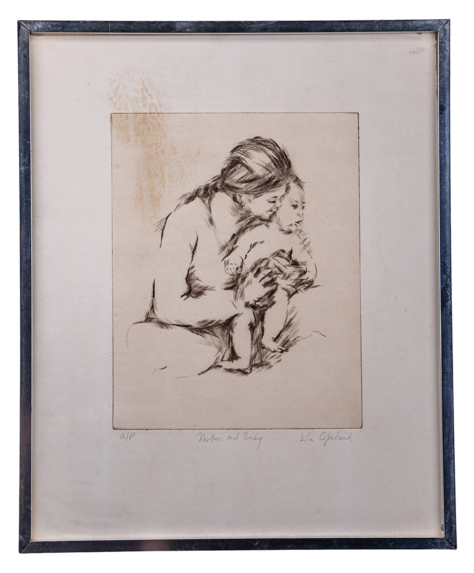 'Mother and Baby' AP by Lila Copeland (Am 1912-78) (1 of 4)