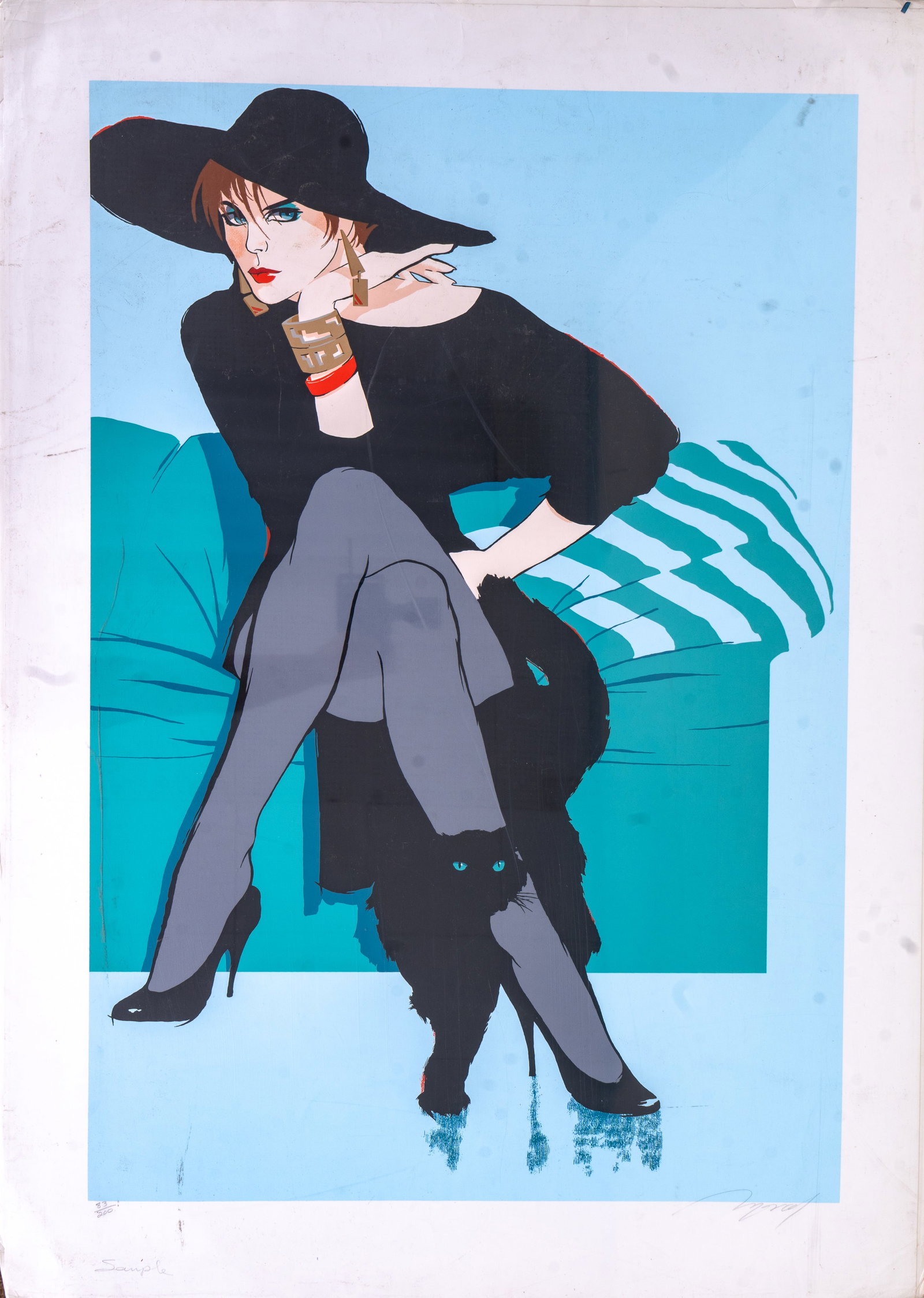 Signed Maher Marcos "Black Cat" Serigraph - 5