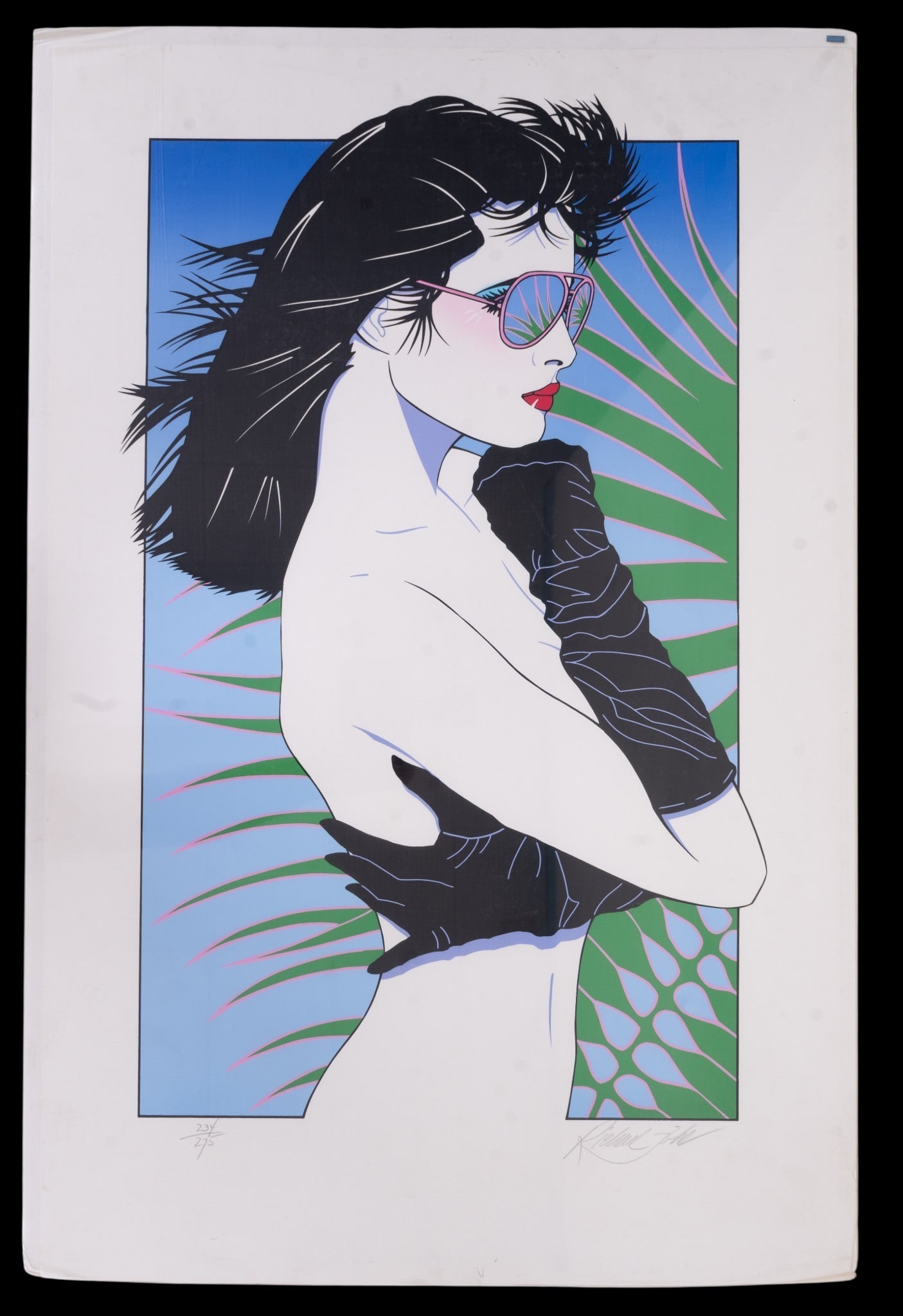 Signed Richard Foht "Cool Lady" Serigraph: Postmodern pop art limited-edition and signed serigraph titled "Cool Lady" by artist Richard Foht (b. 1947 in Erie, Pennsylvania), circa 1980s. Signed in lower-right corner. Hand-numbered 234/275 in l
