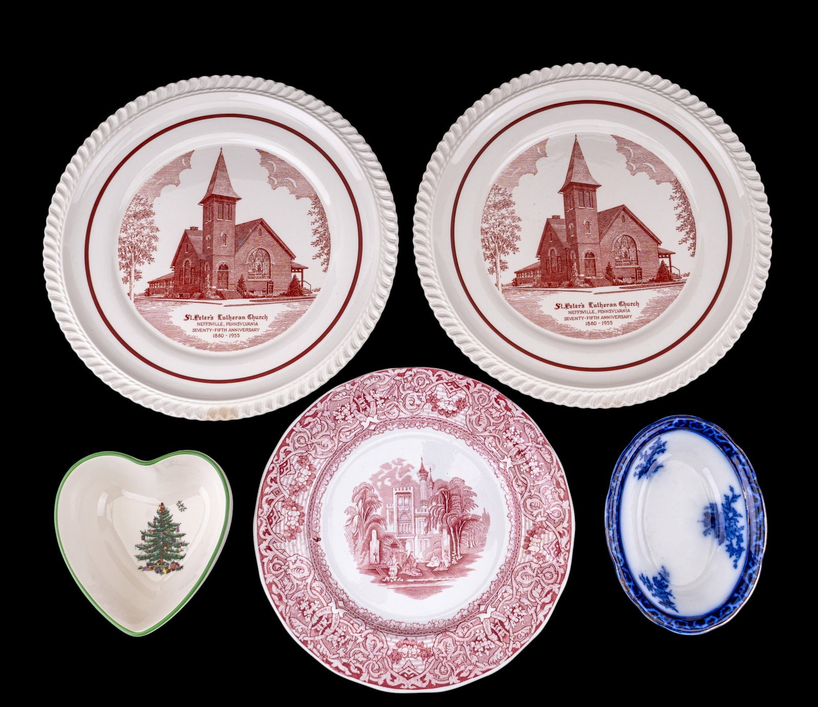 English Pottery, Spode Xmas Bowl, PA Church Plates (1 of 20)