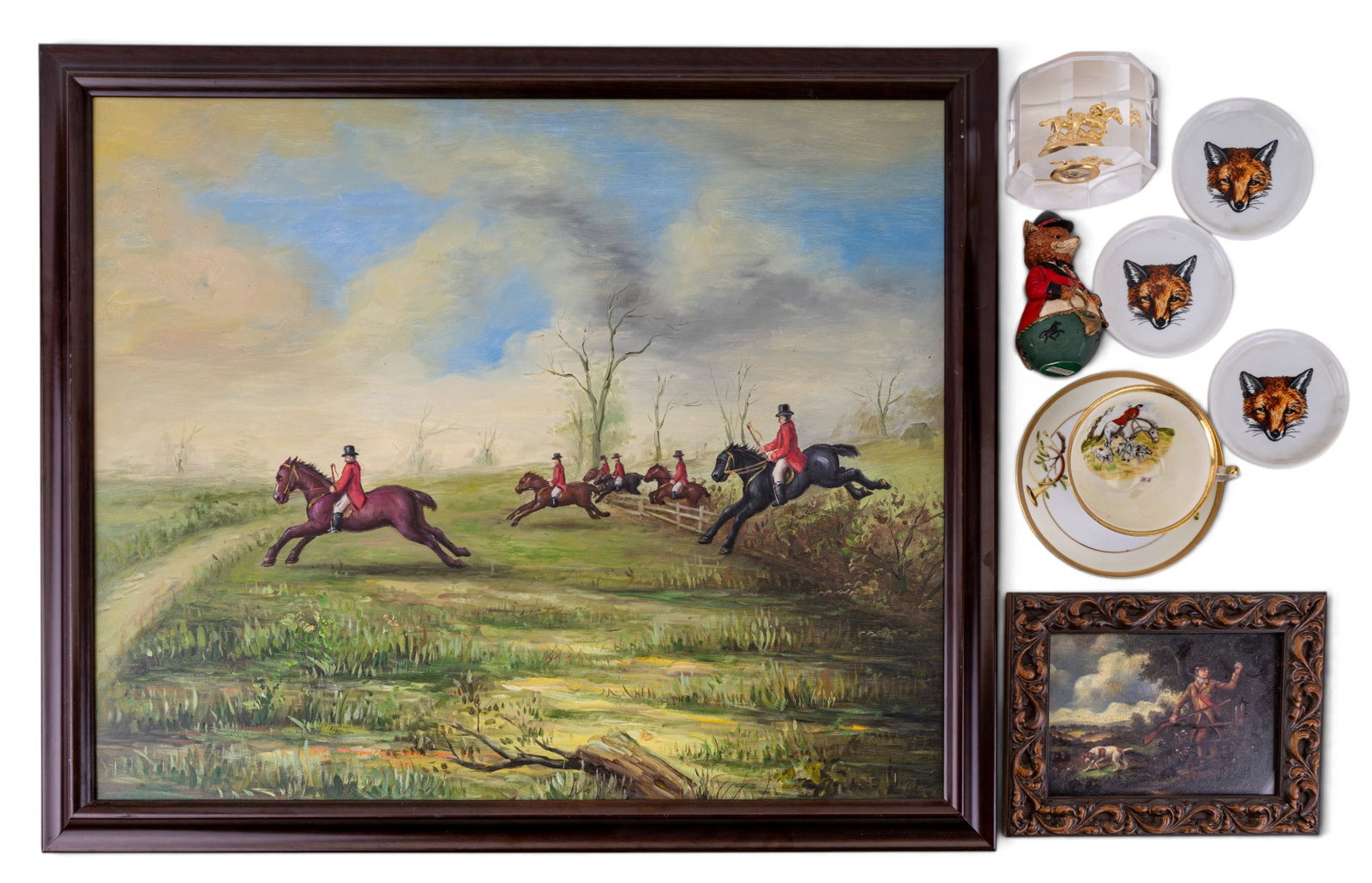 Foxhunt Miniature Oil on Board, Canvas & More (1 of 19)