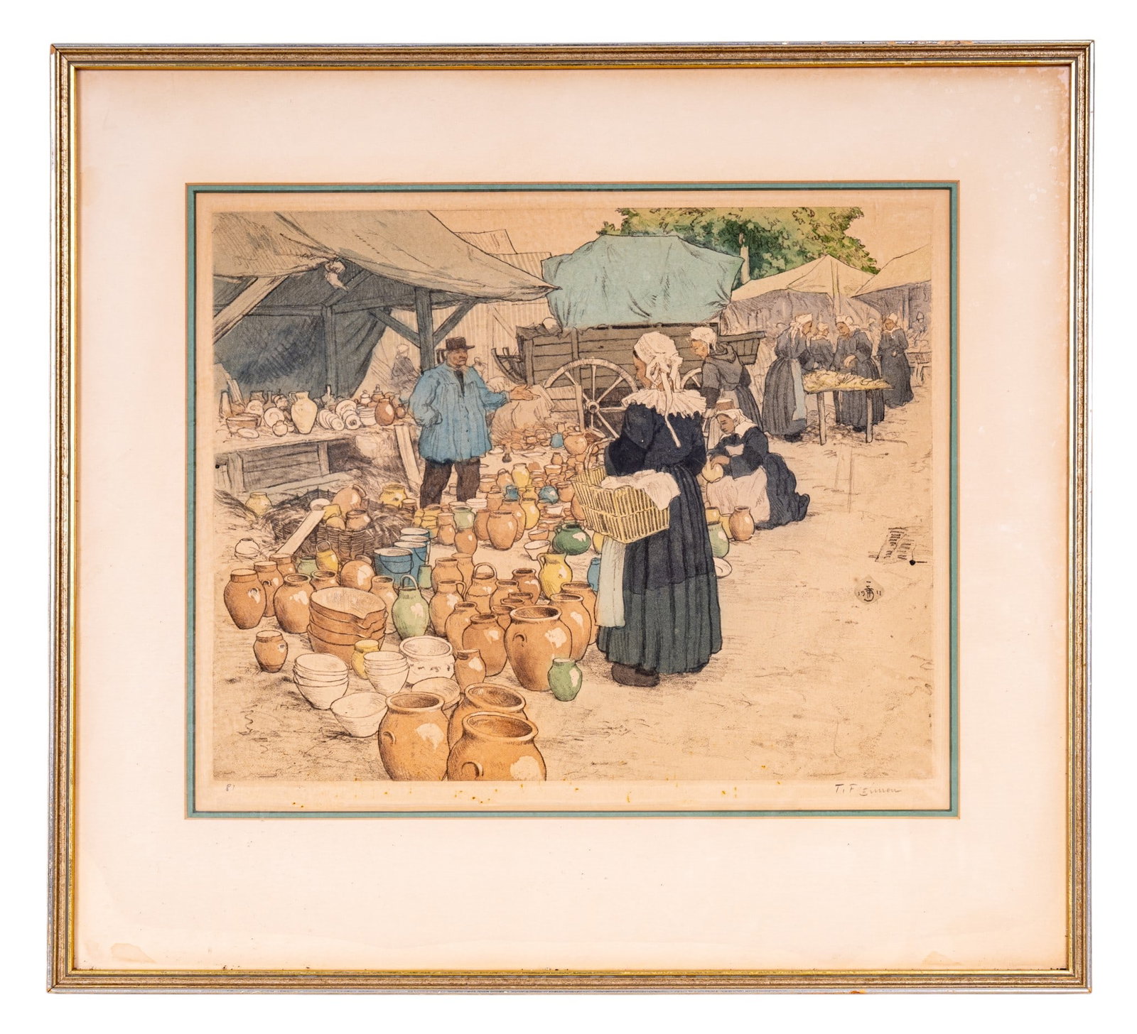 'The Porcelain Market'- T.F. Simon (CZ 1877-1942) (1 of 7)