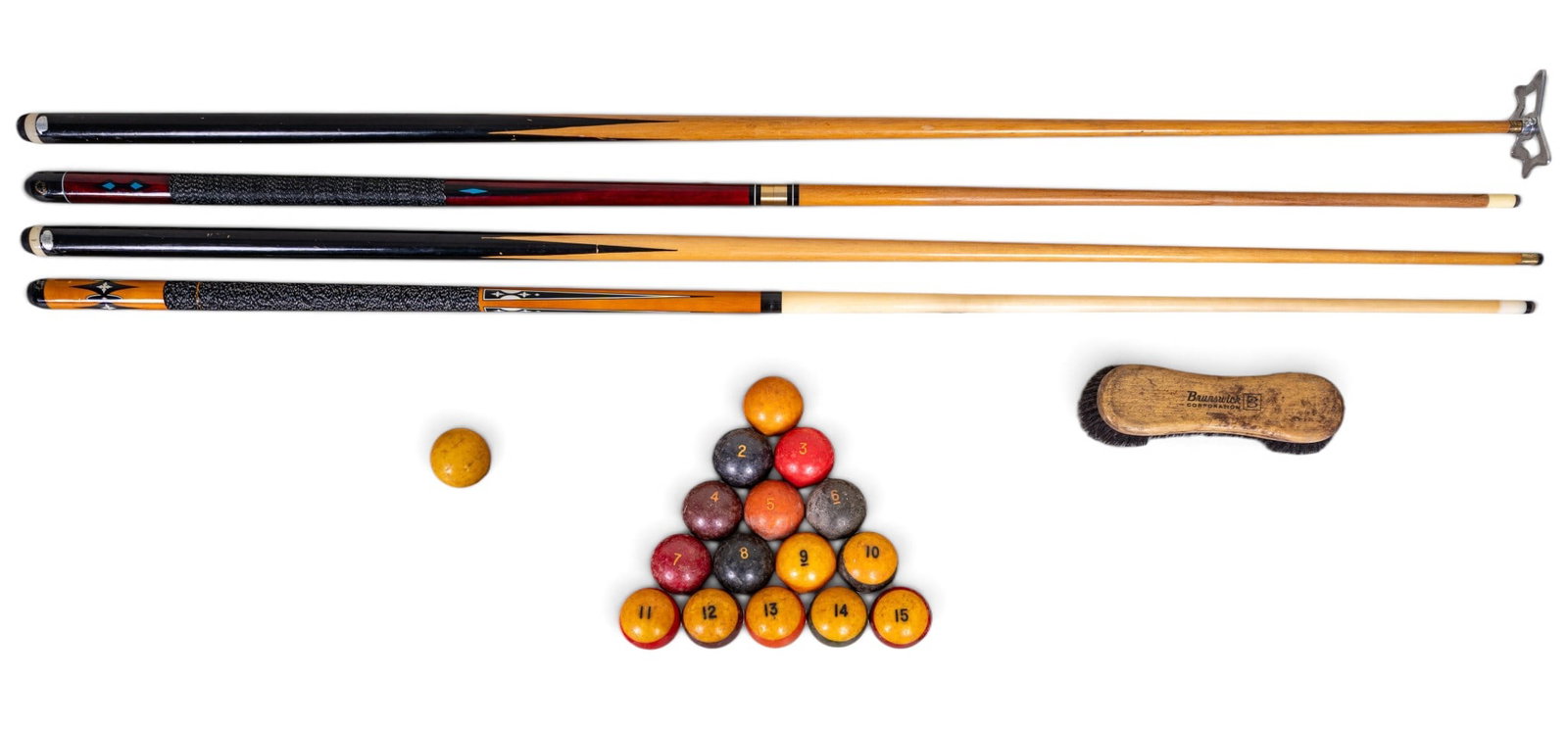 Early Billiard Balls, Cue Sticks, and Bridge (1 of 10)