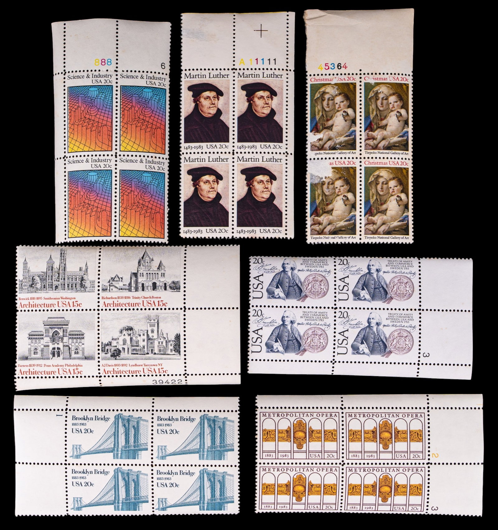 U.S. Postage Block Sheets - 5
