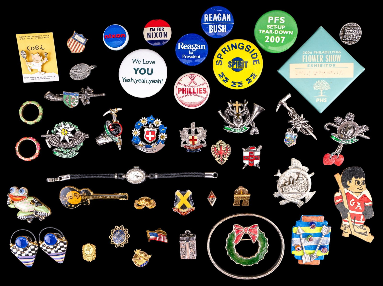 Travel, Political, and Novelty Pins Sterl (1 of 7)