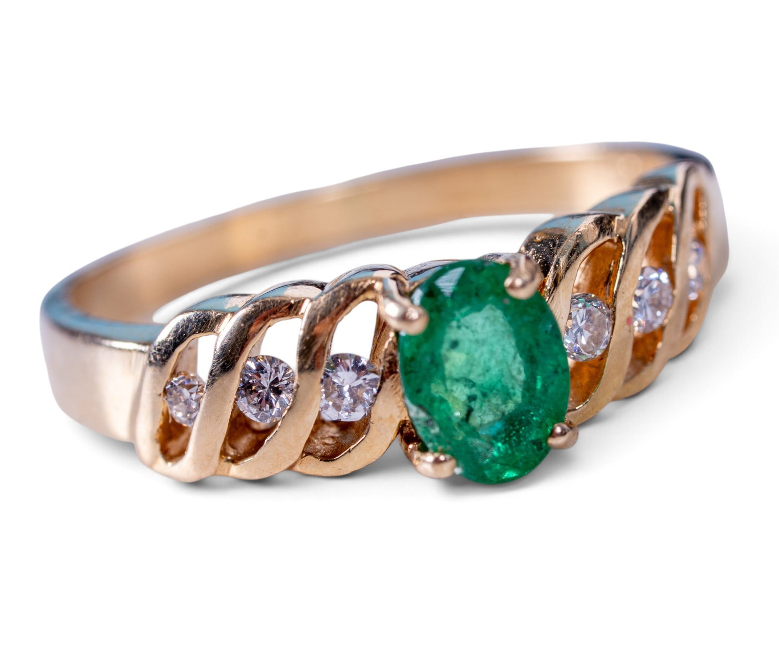14K Gold Emerald & Diamond Ring (1 of 7)