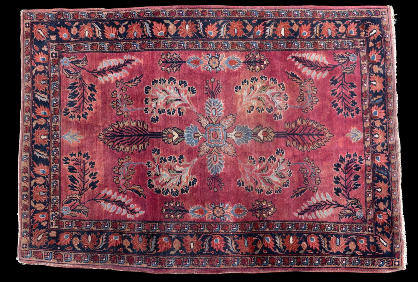 Antique Persian Sarouk Area Rug: 3'5" x 4'10"