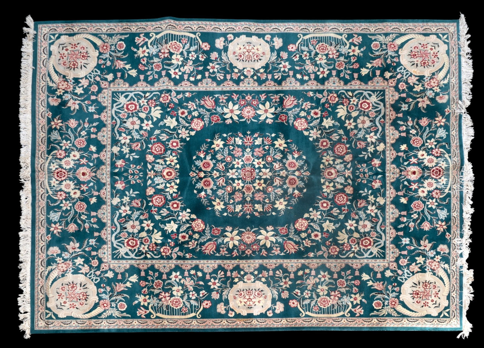 Green Tabriz Area Rug: 8'1" x 10'7"