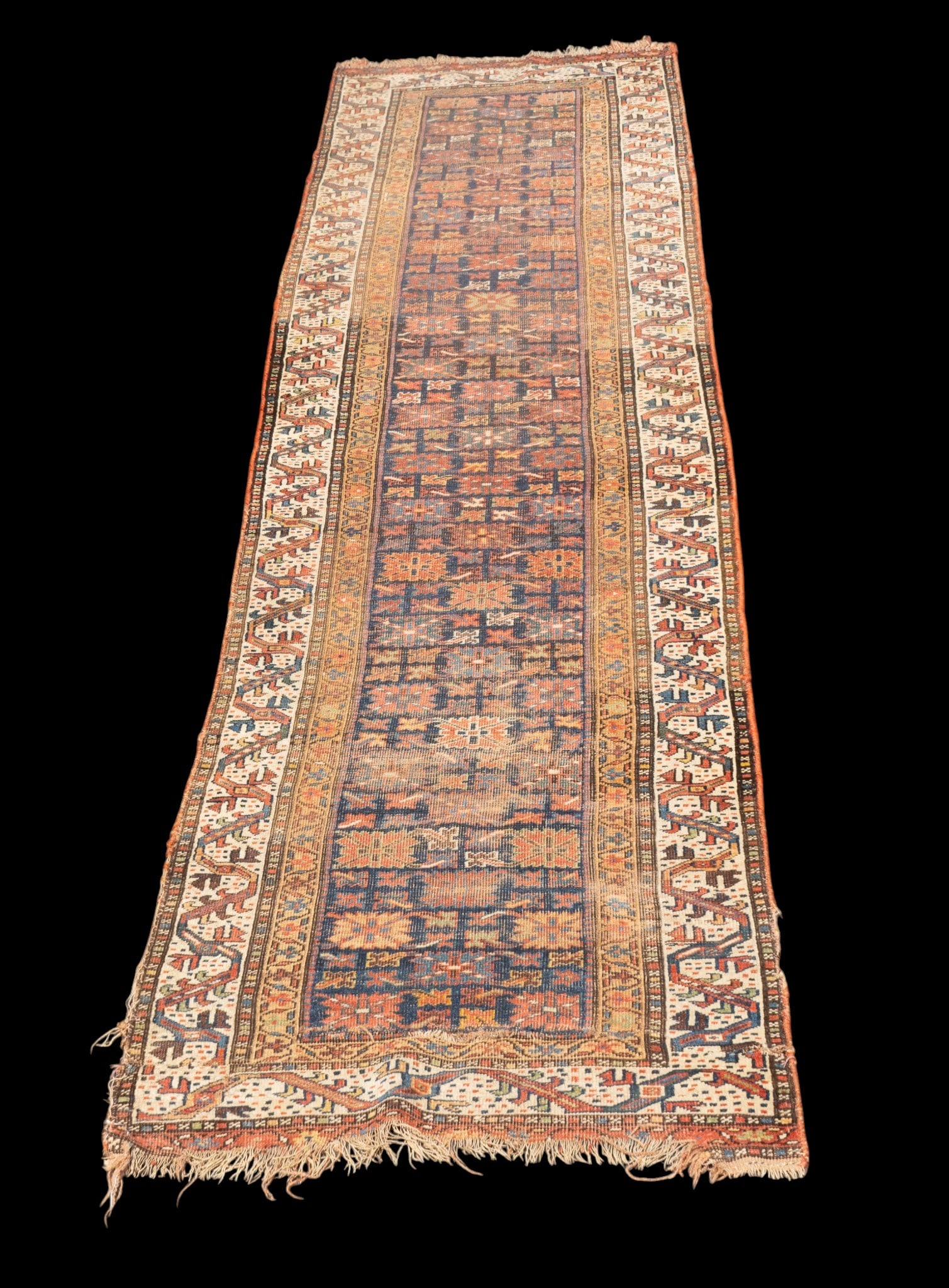 Persian Runner Bidjar: 5" tear near border. 3'1" x 13'6"