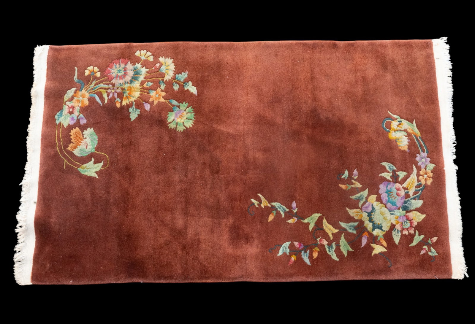 Chinese Art Deco Rug: 2'11" x 5' signed everywhere