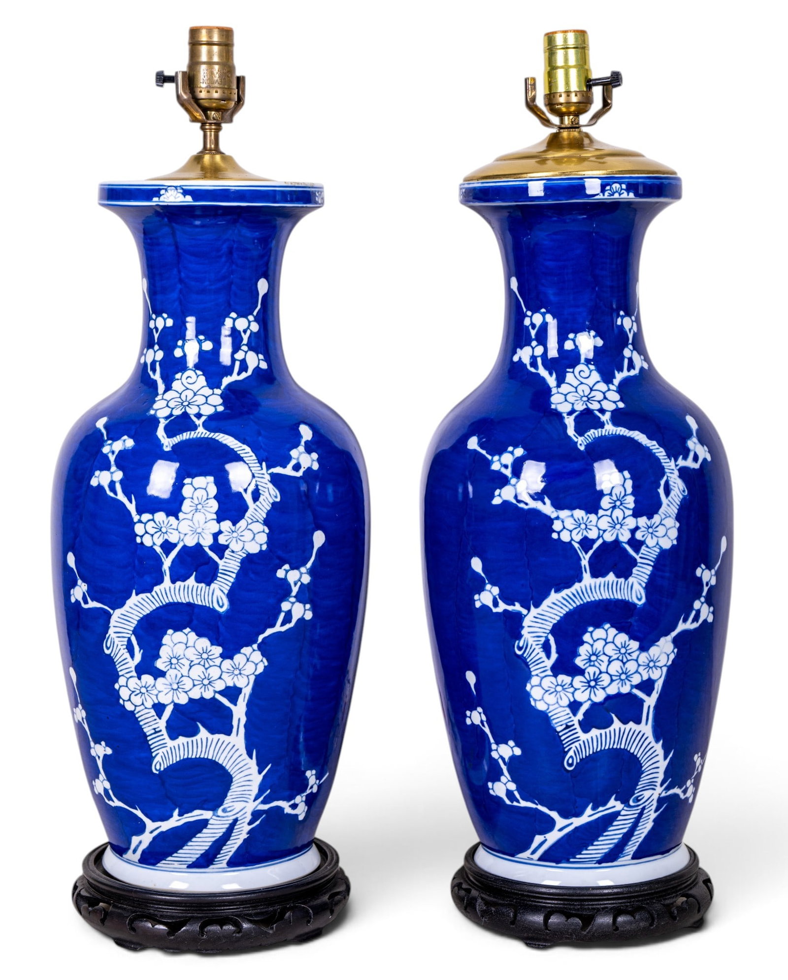 Chinese Blue and White Prunus Blossom Lamps (1 of 6)