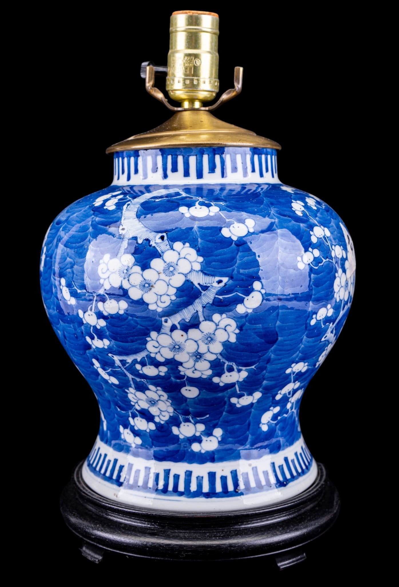 Chinese Blue & White Porcelain Prunus Blossom Lamp (1 of 7)