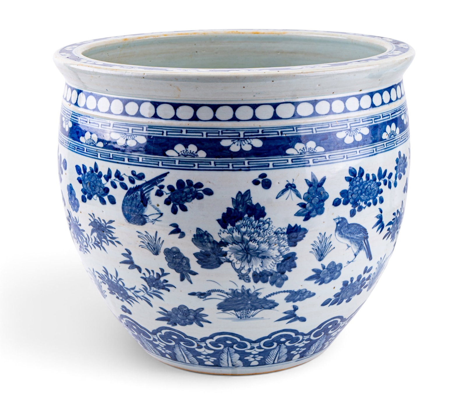 Chinese Blue and White Porcelain Koi Planter (1 of 8)