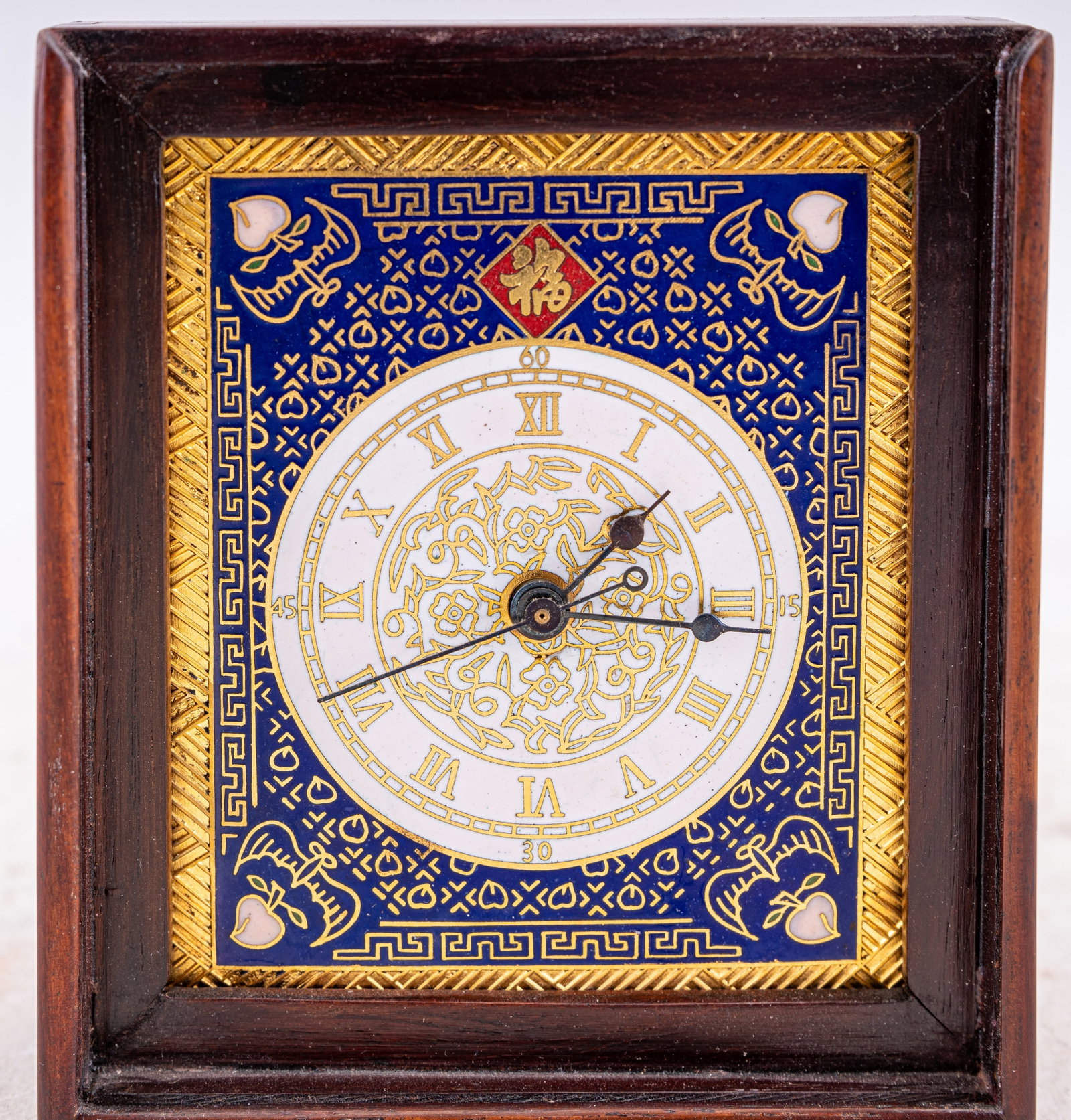Chinese Bracket Table Clock Enamel Dial - 7