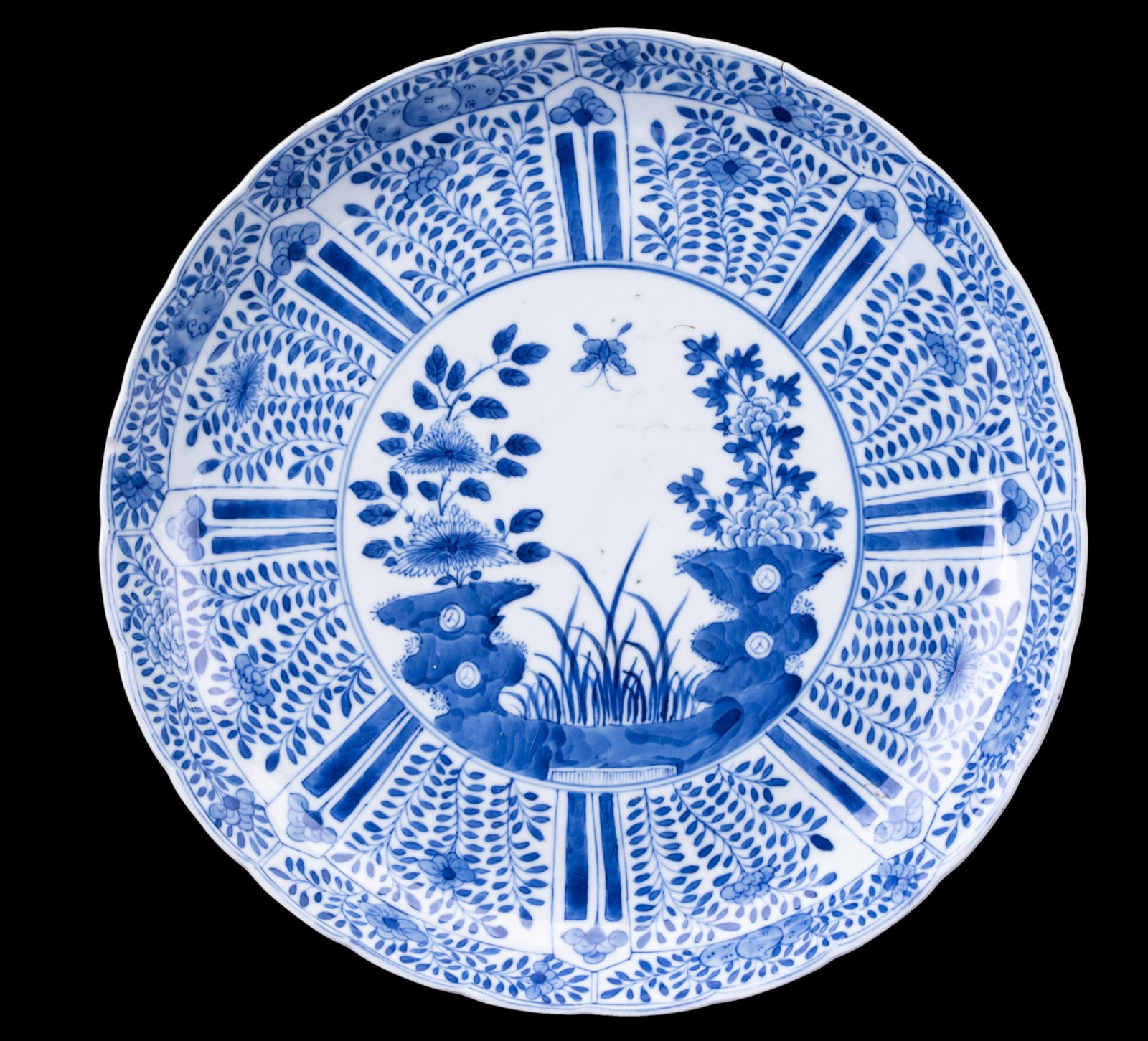 Chinese Blue & White Charger Paneled Floral Design (1 of 9)