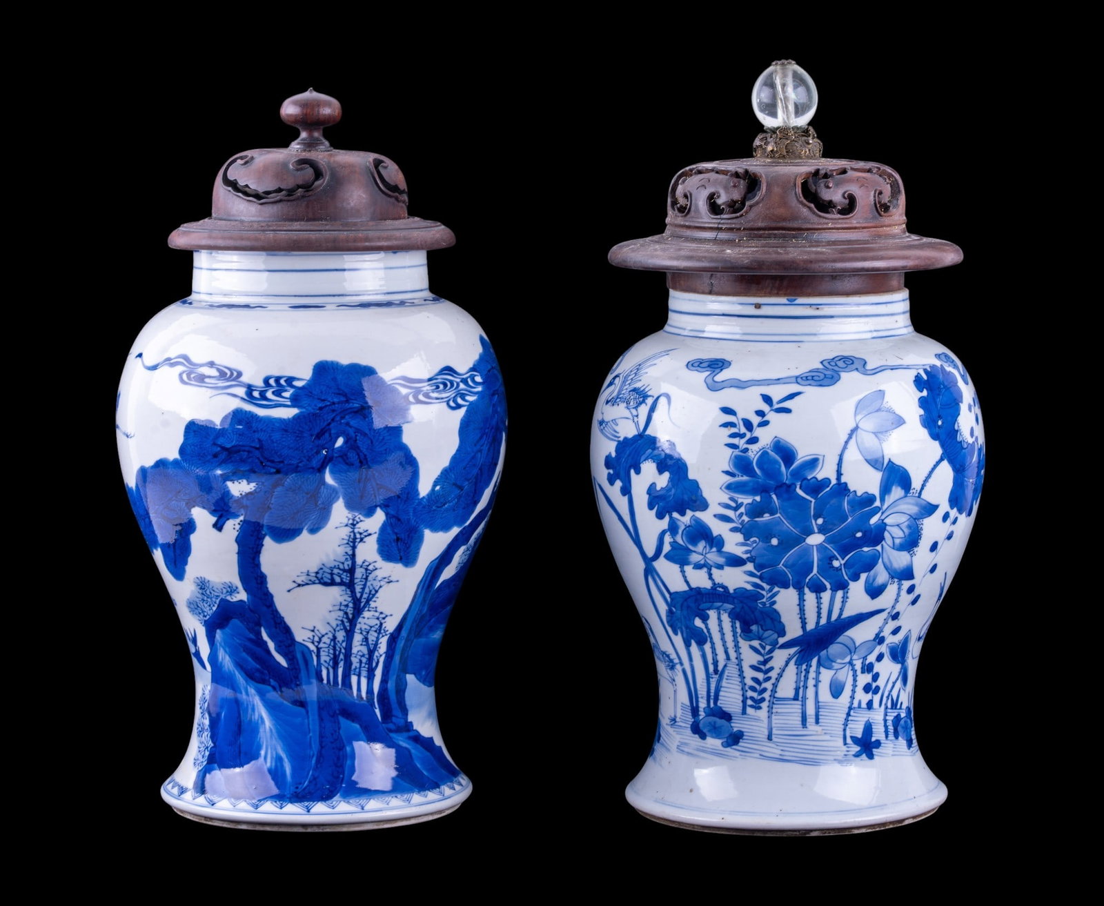 Pair of Chinese Blue and White Ginger Jars (1 of 10)