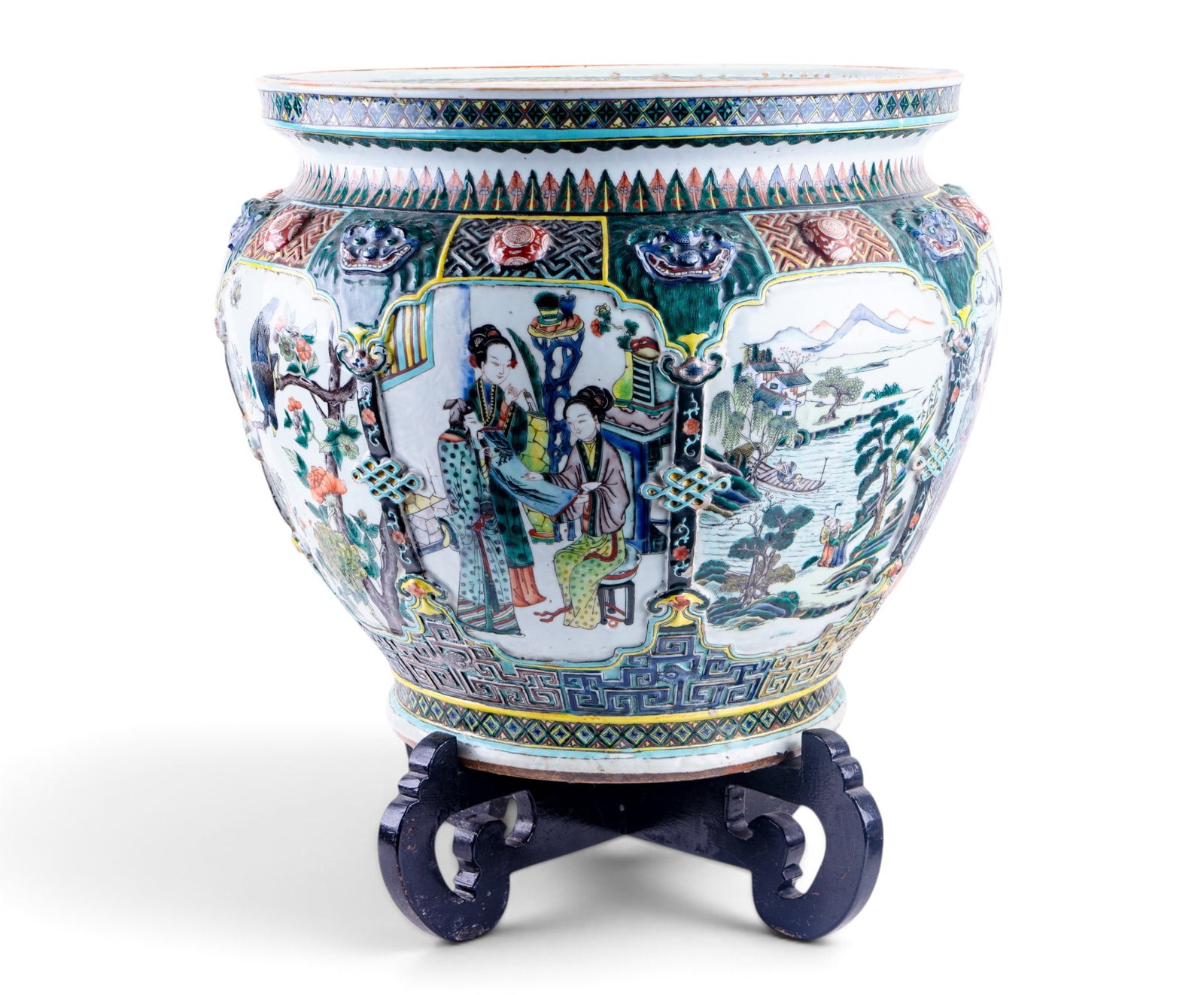 Large Chinese Famille Verte Porcelain Fishbowl (1 of 17)