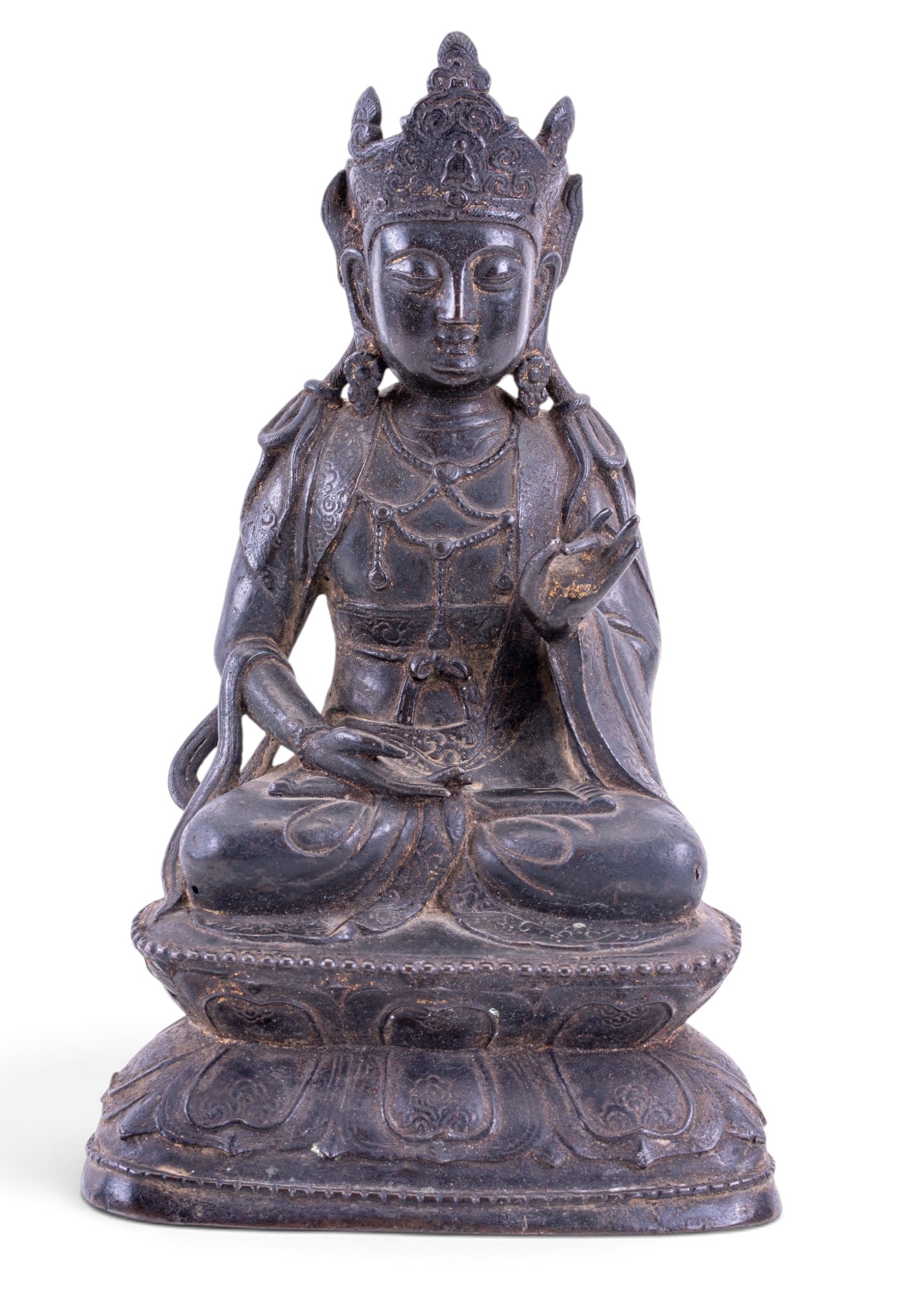 Early Bronze Seated Bodhisattva Figure (1 of 7)